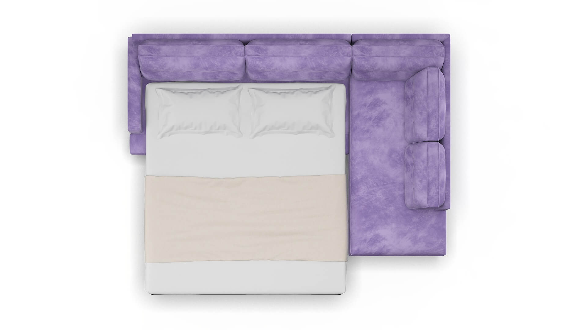 Naples Royale Lavender Panel Sleeper Espresso legs 3