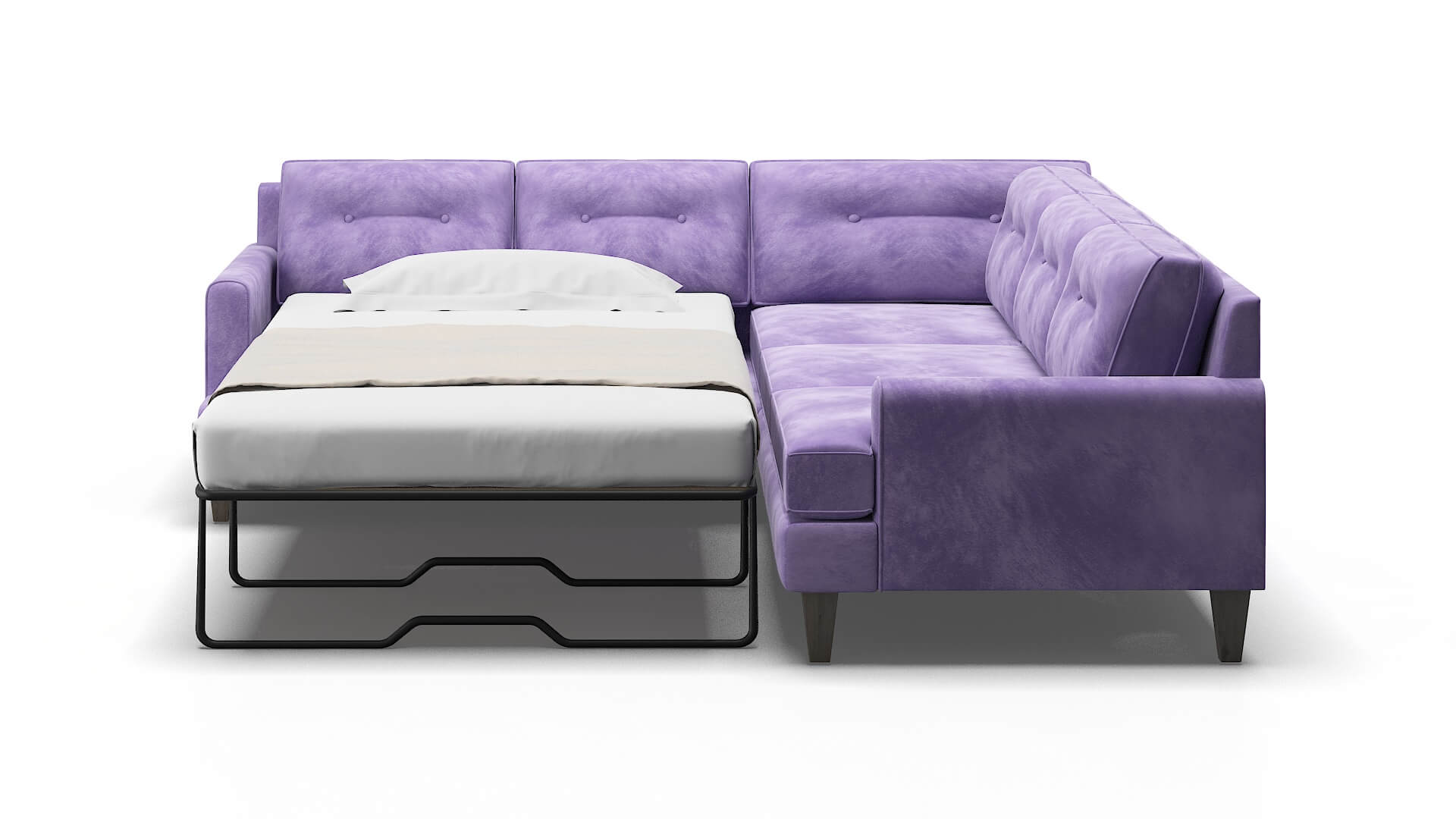 Naples Royale Lavender Sectional Sleeper Espresso legs 1