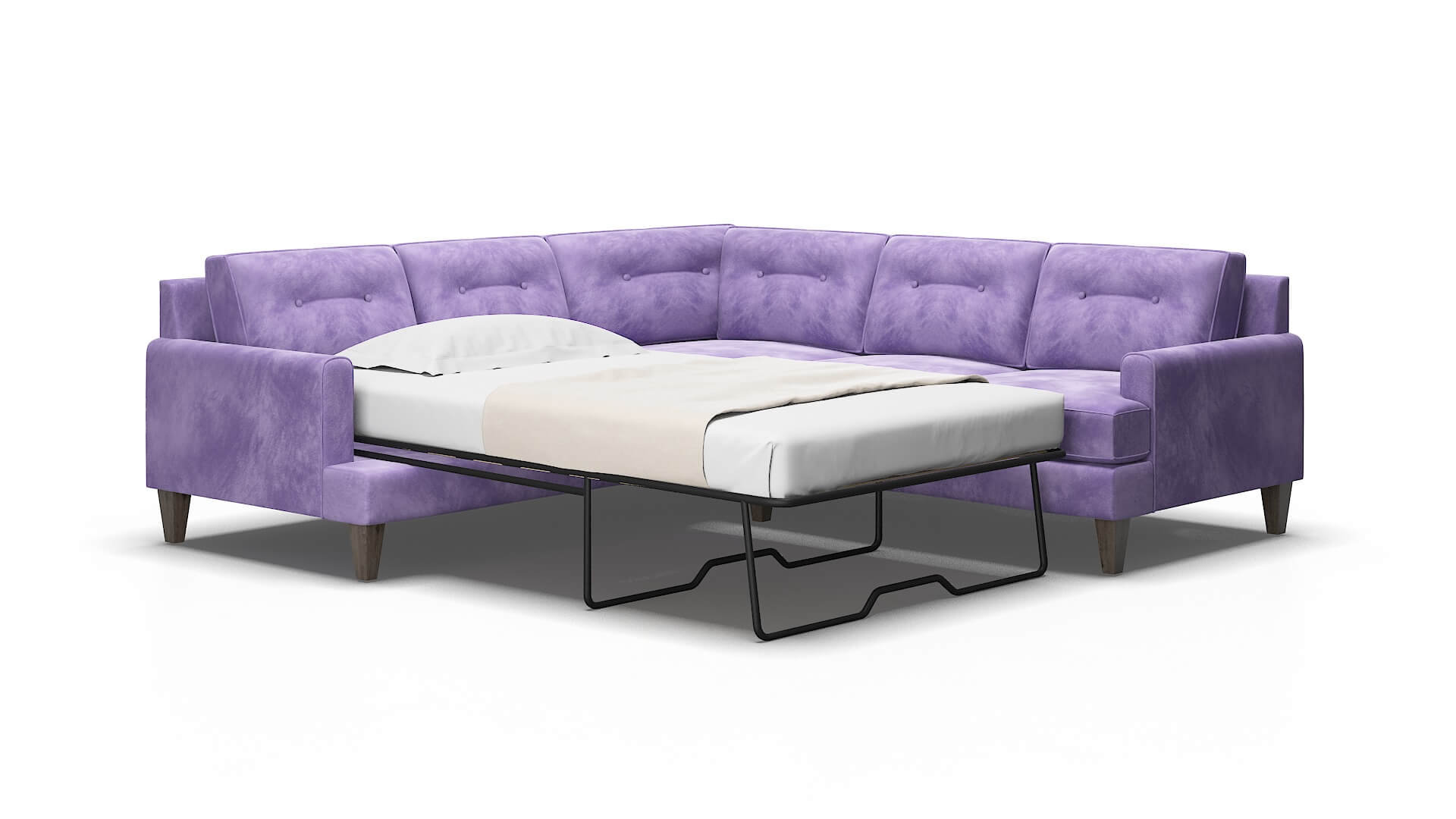Naples Royale lavender Sectional sleeper Espresso Legs  2