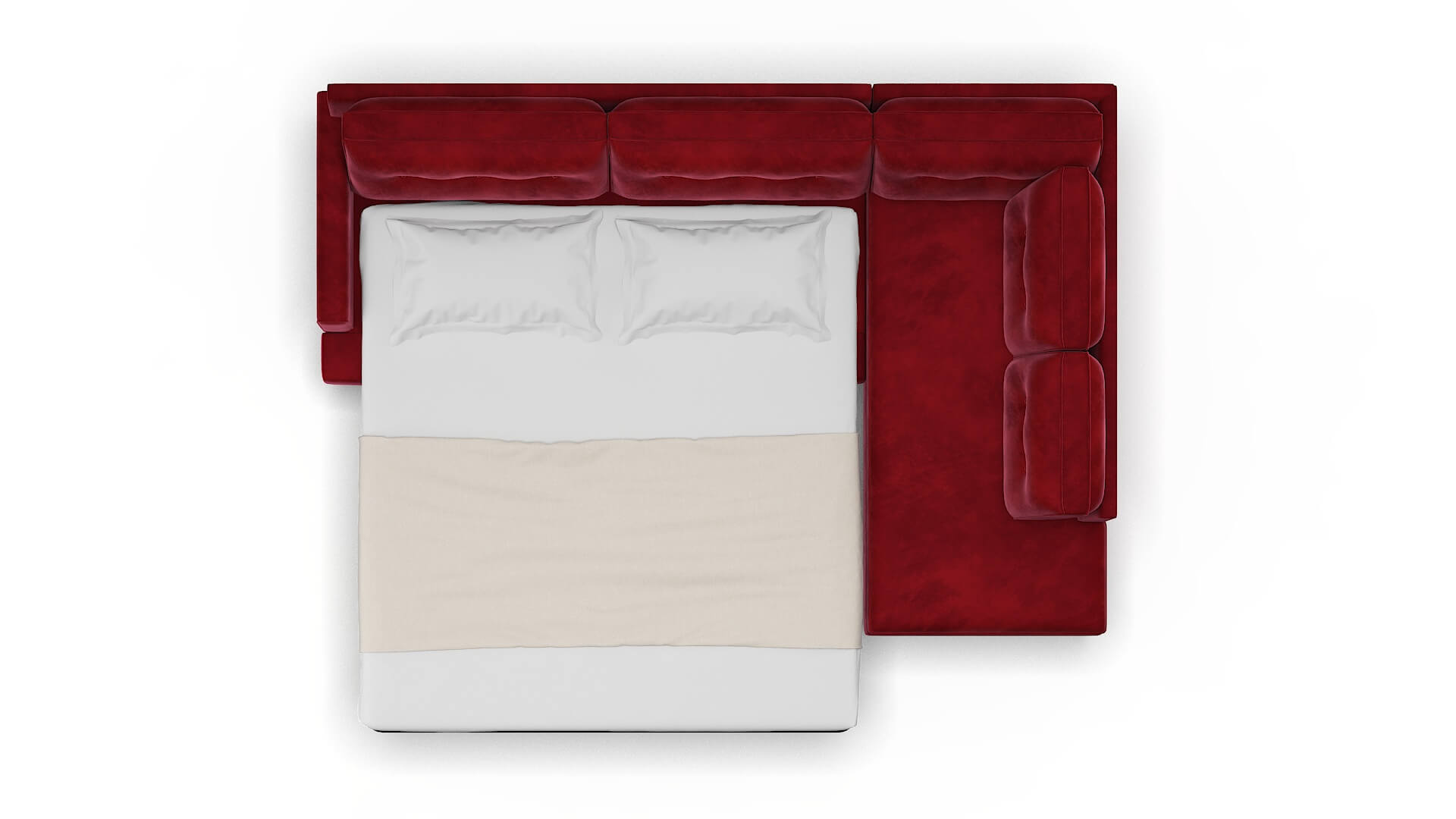 Naples Royale Ruby Panel Sleeper Espresso legs 3