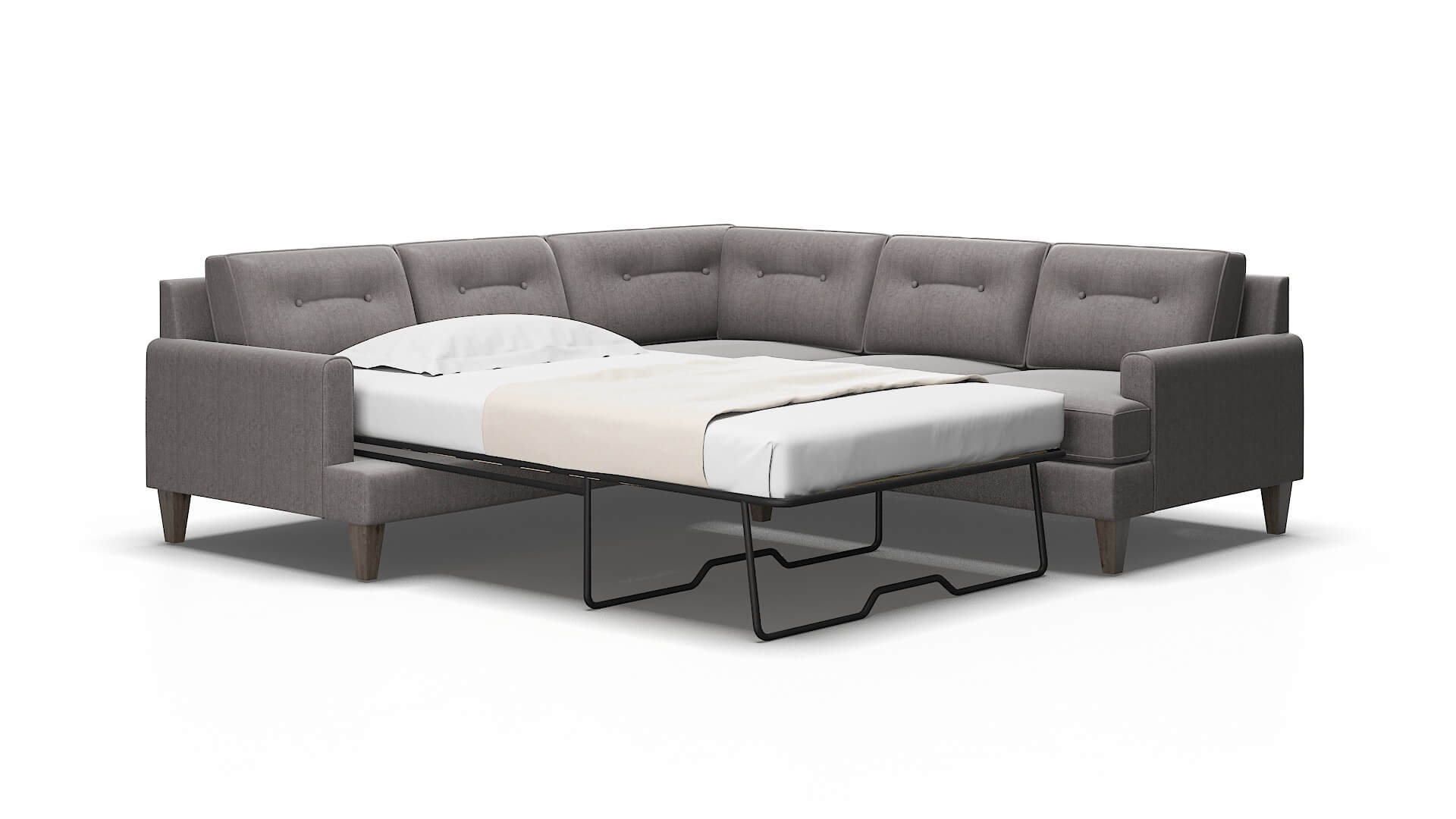 Naples Sasha granite Sectional sleeper Espresso Legs  2