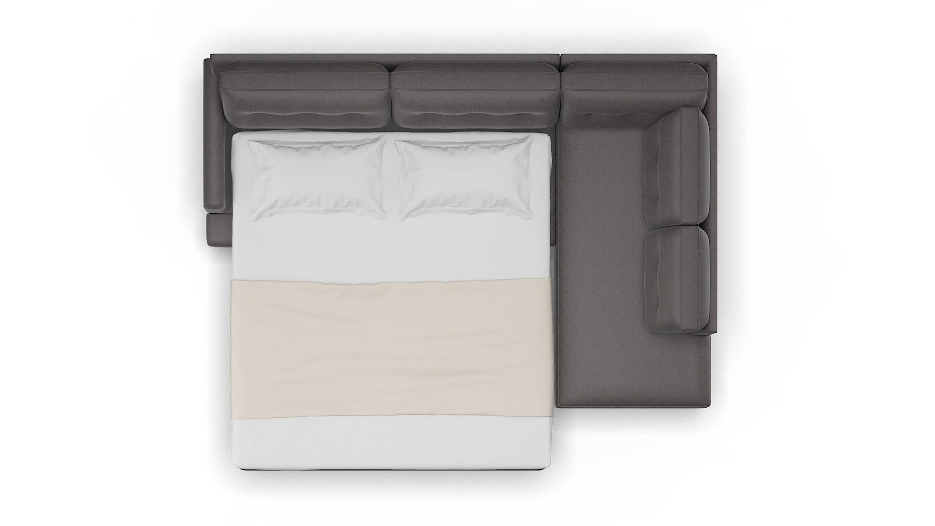 Naples Sasha Grey Panel Sleeper Espresso legs 3