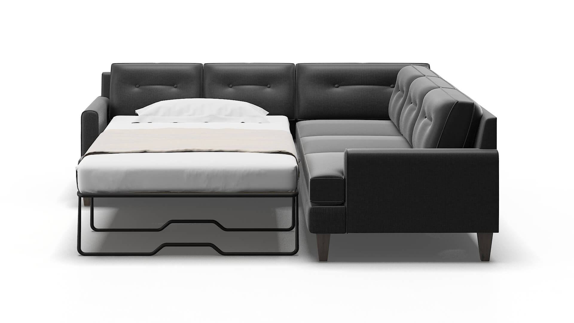 Naples Sosoftness 54 Sectional Sleeper Espresso legs 1