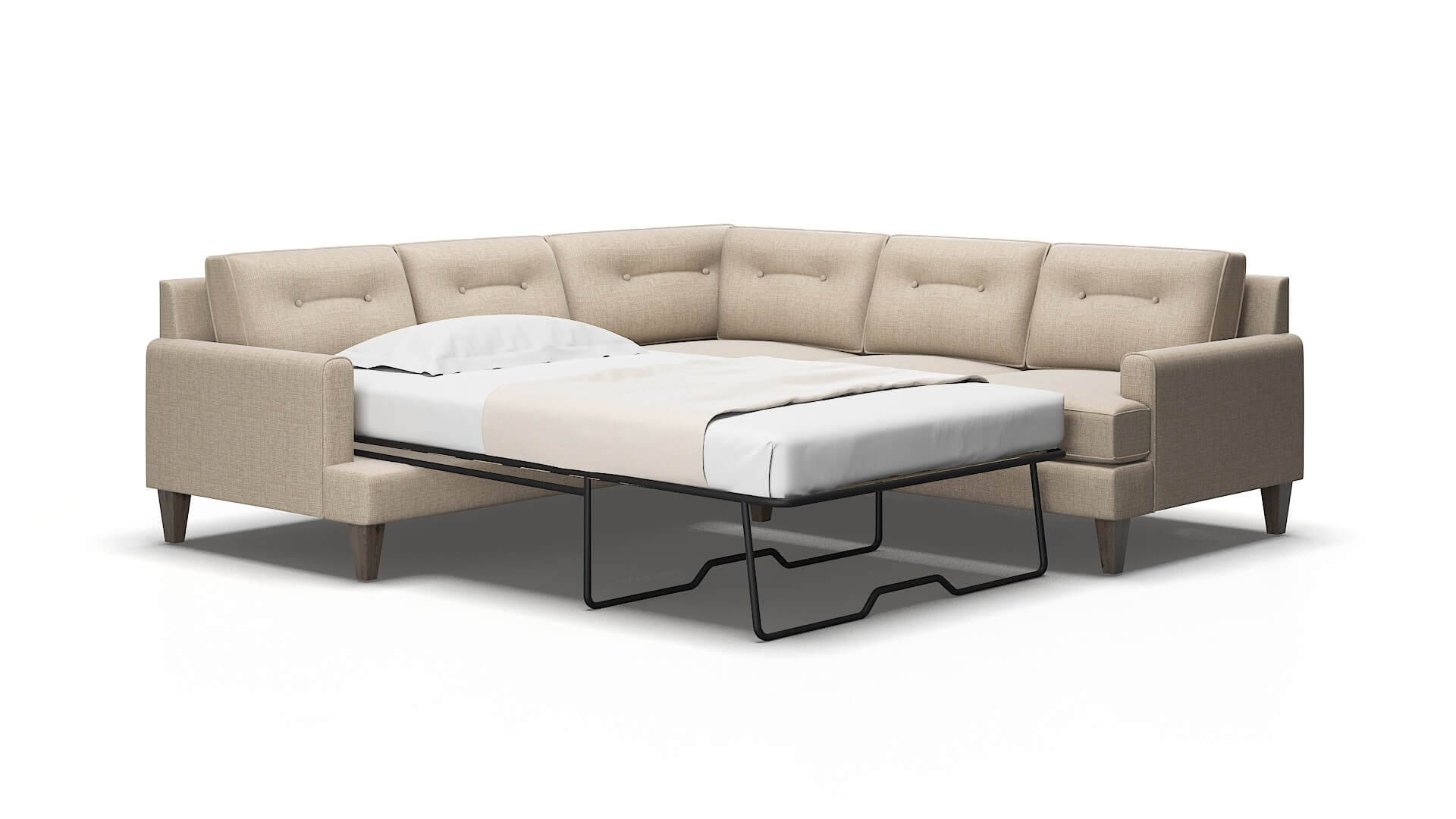 Naples Sosoftness 74 Sectional sleeper Espresso Legs  2