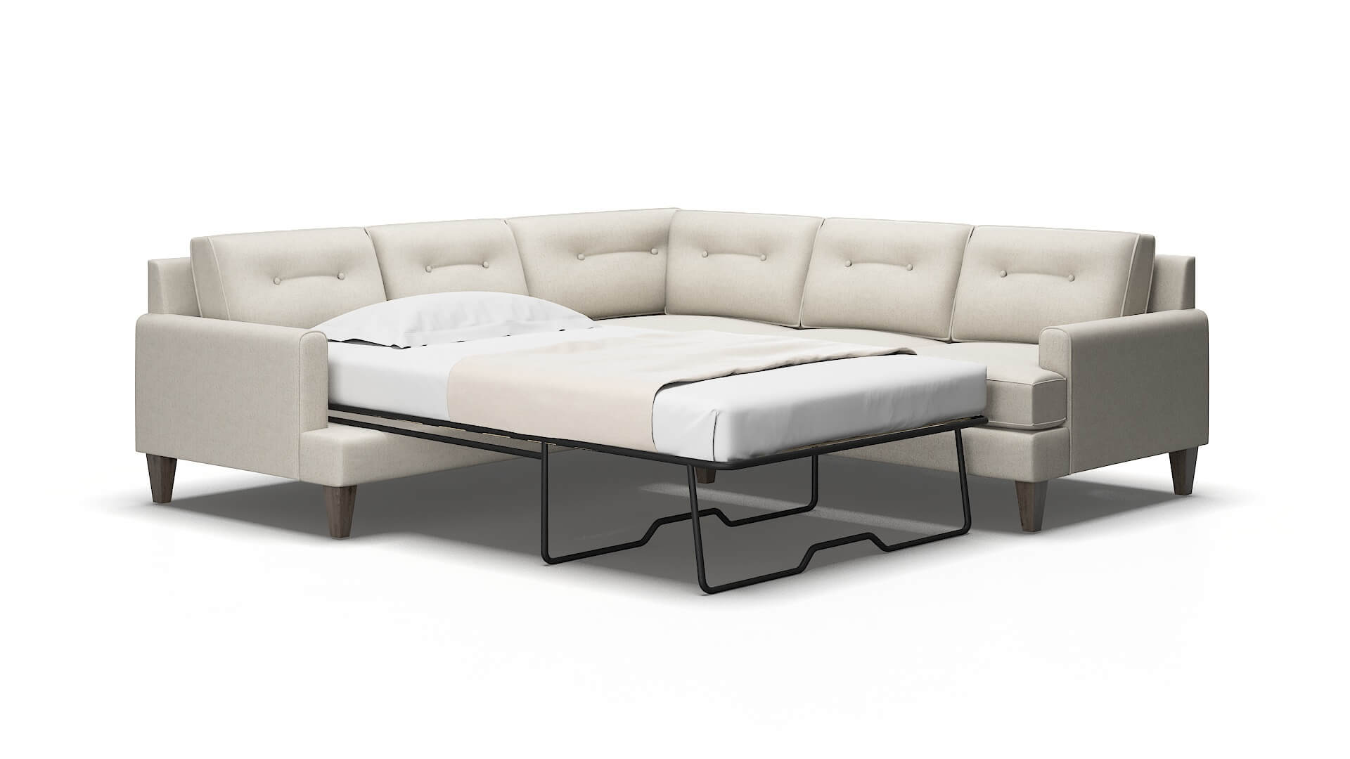 Naples Terrain Natural Sectional Sleeper Espresso legs 2