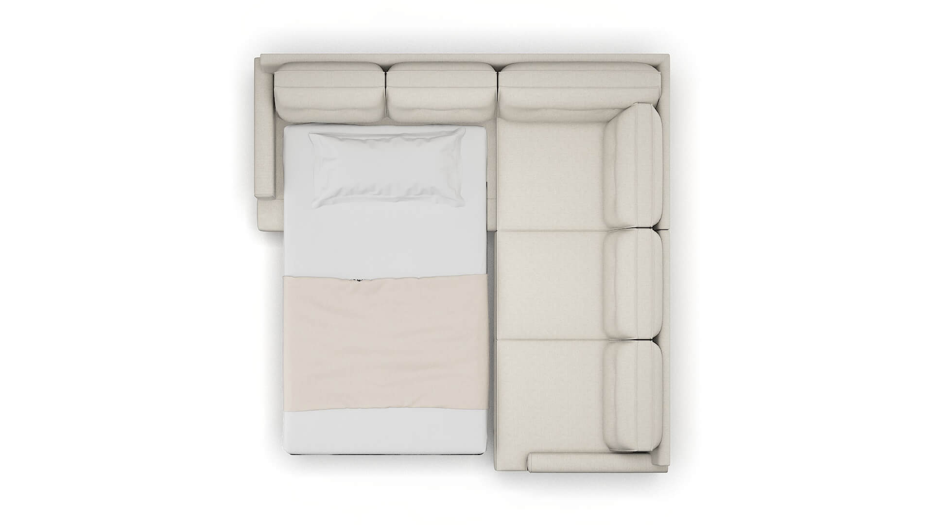 Naples Terrain Natural Sectional Sleeper Espresso legs 3