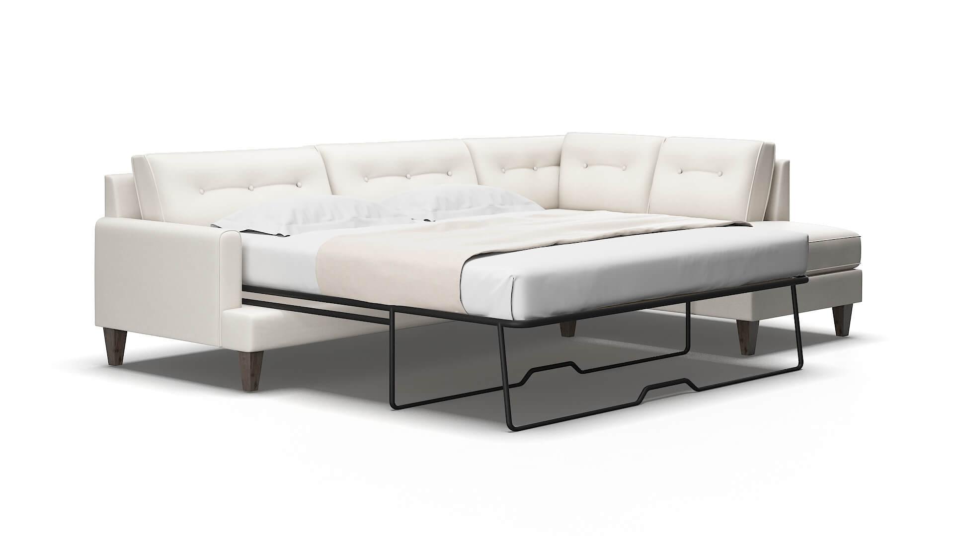 Naples Venice eggshell Panel sleeper Espresso Legs  2