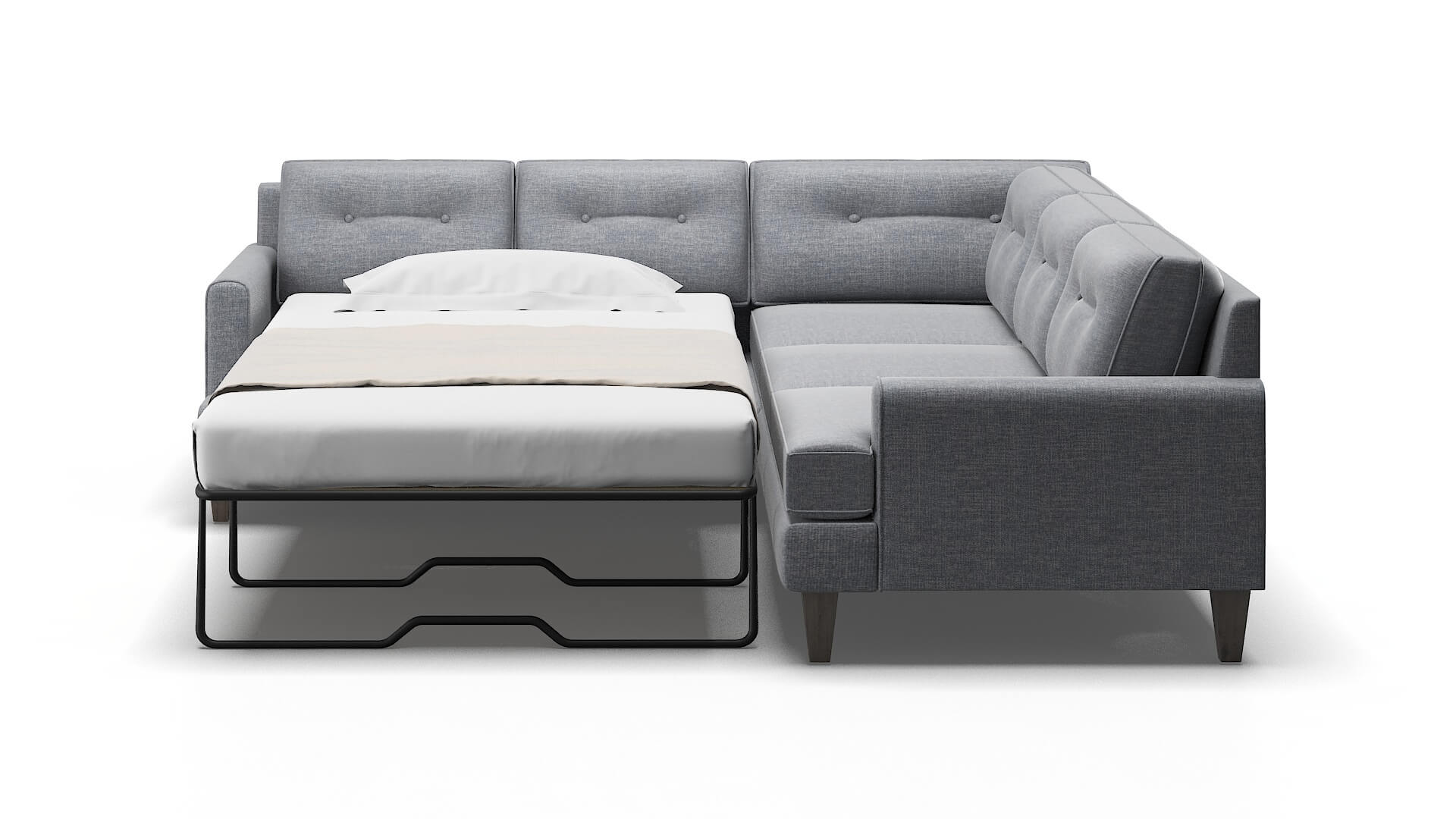 Naples Venus Mist Sectional Sleeper Espresso legs 1