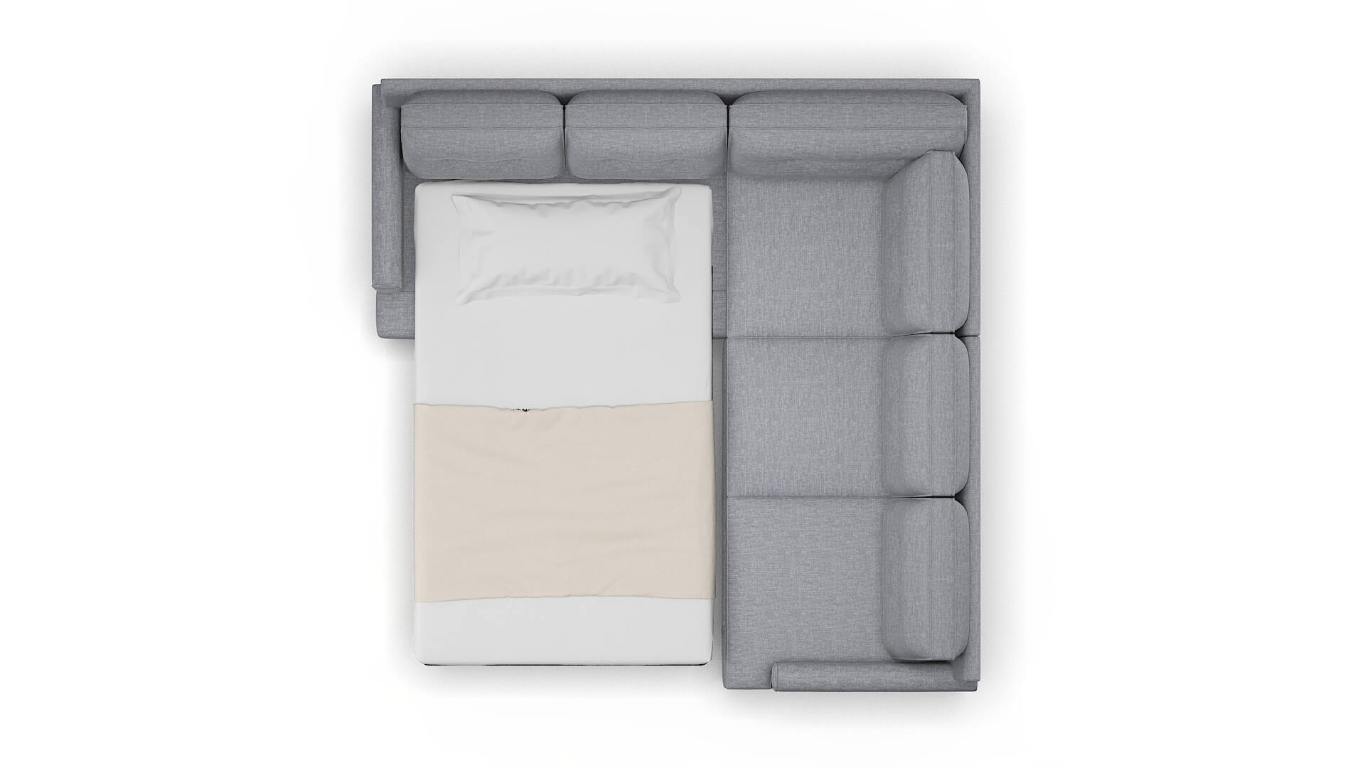 Naples Venus Mist Sectional Sleeper Espresso legs 3