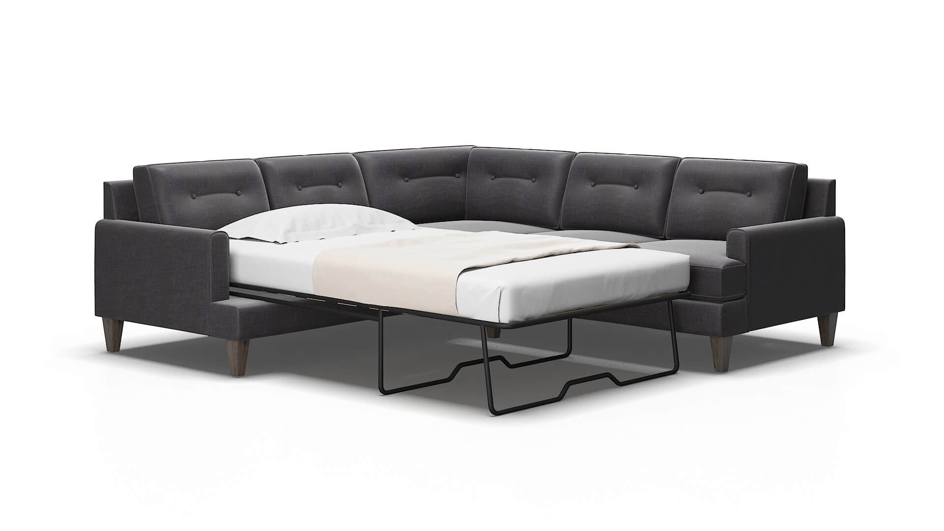 Naples Venus Onyx Sectional Sleeper Espresso legs 2