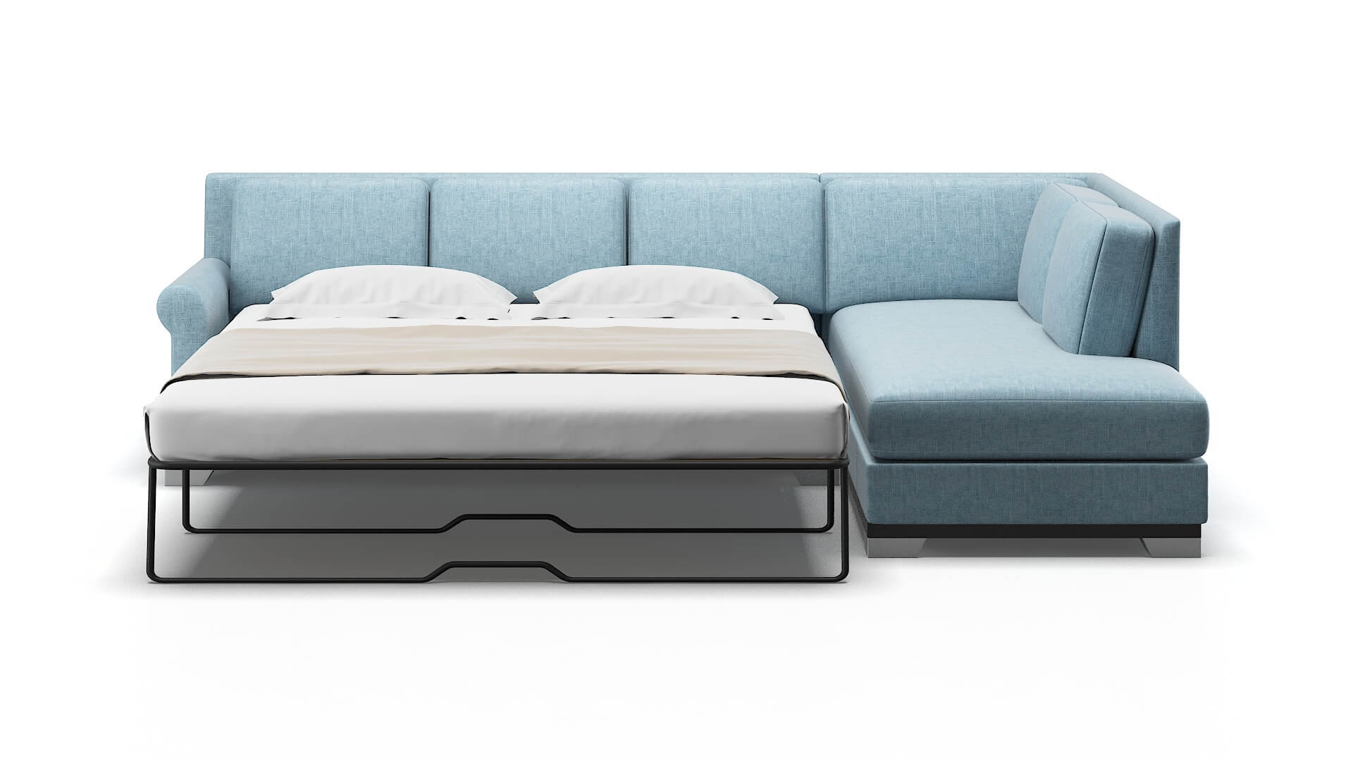 Newyork Atlas Turquoise Panel Sleeper Espresso legs 1