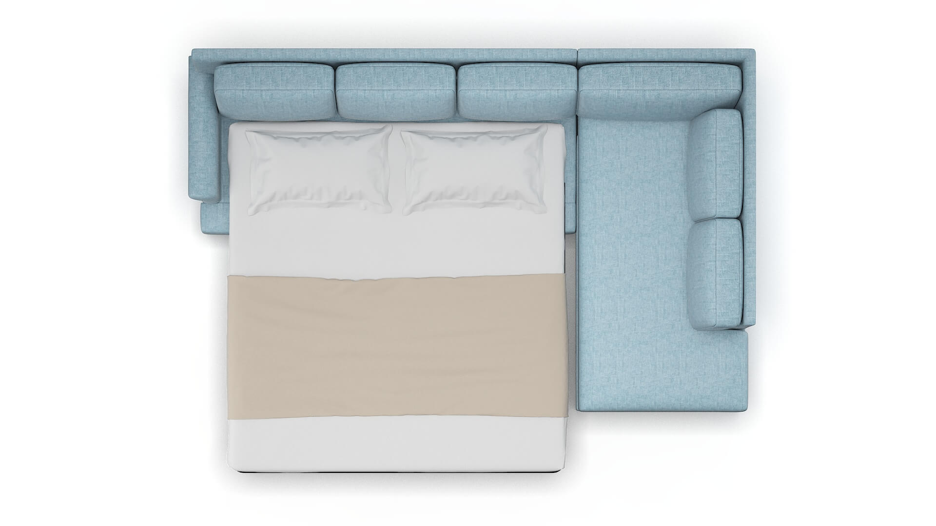 Newyork Atlas Turquoise Panel Sleeper Espresso legs 3