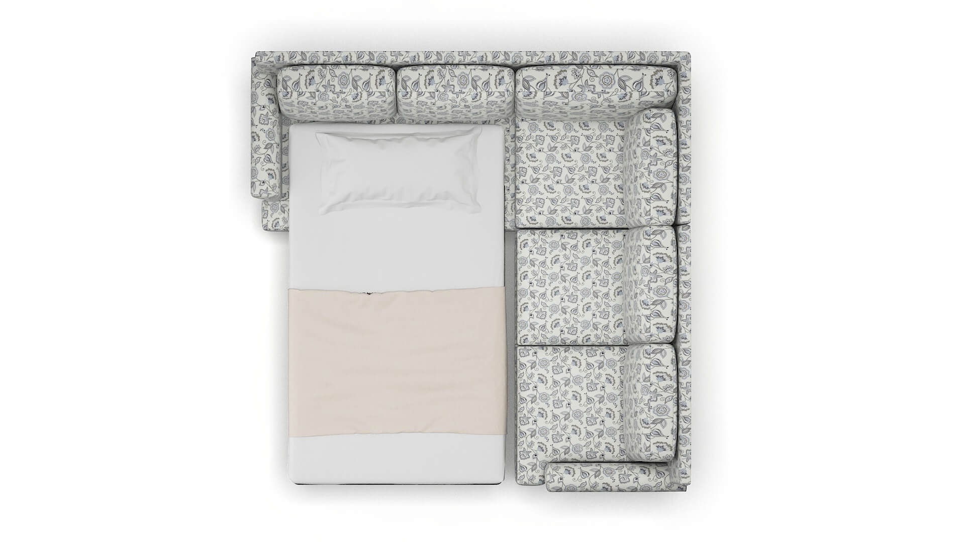 Newyork Avignon Sky Sectional Sleeper Espresso legs 3