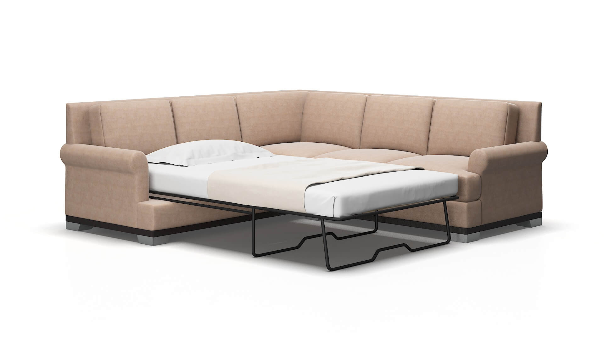 Newyork Bella pewter Sectional sleeper Espresso Legs  2