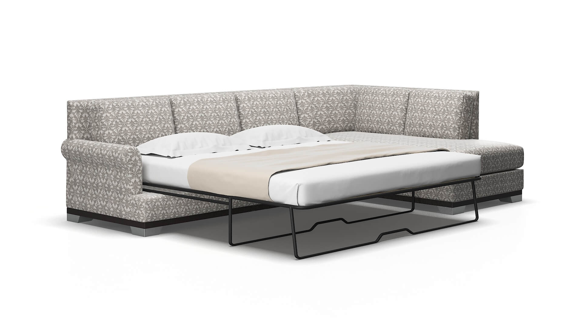 Newyork Bergamo dove Panel sleeper Espresso Legs  2