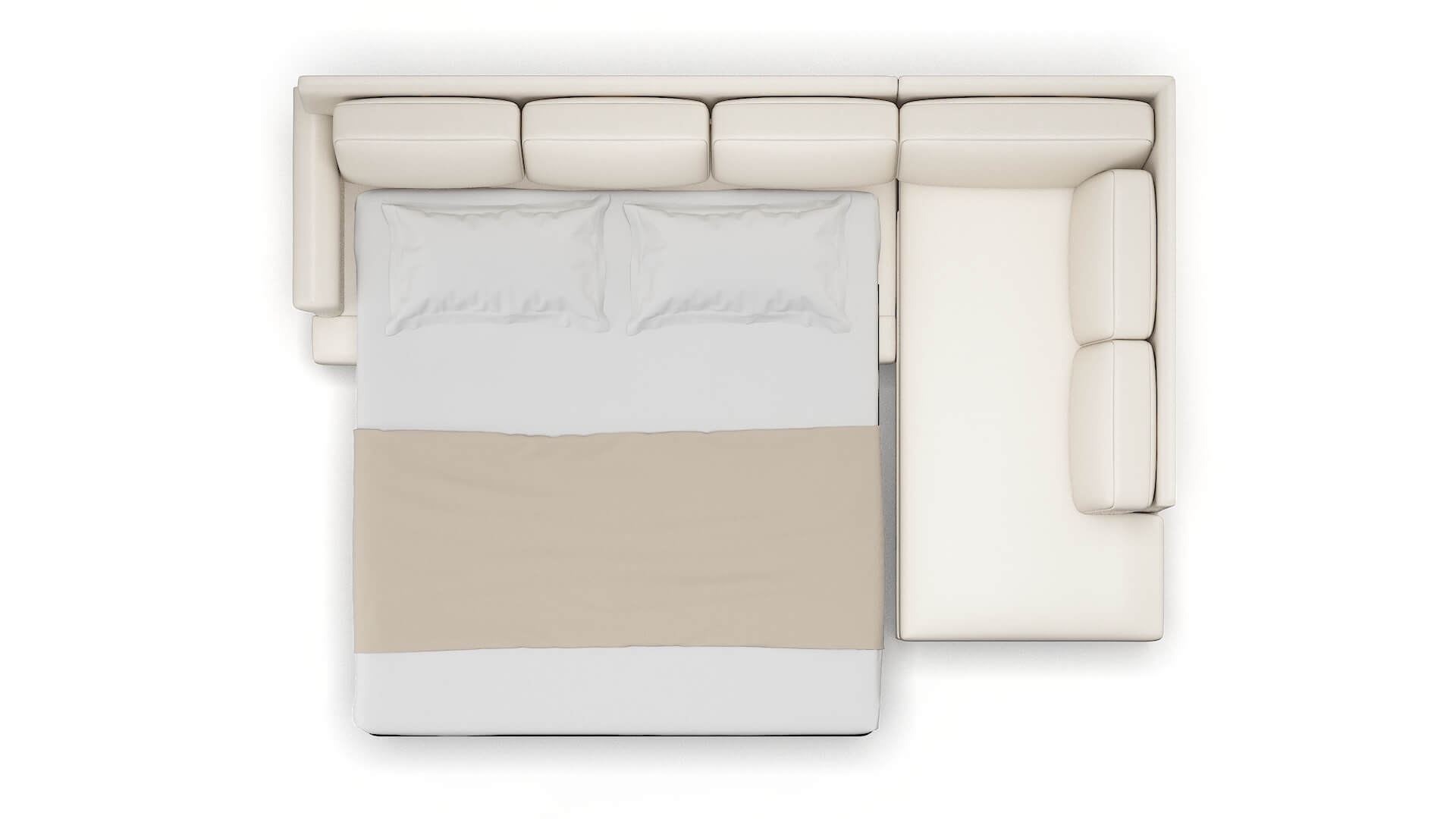 Newyork Blanche Milky Panel Sleeper Espresso legs 3