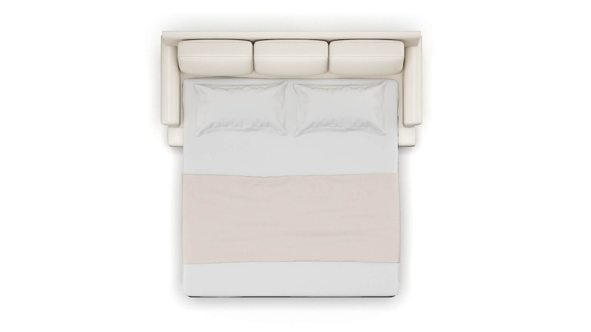 Newyork Blanche Milky Sofa Sleeper Espresso legs 3