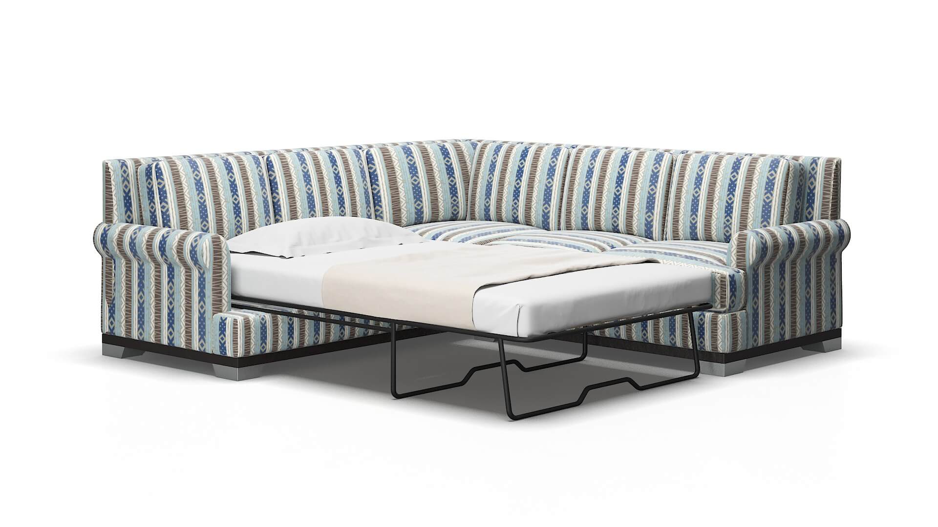 Newyork Bodhi Indigo Sectional Sleeper Espresso legs 2