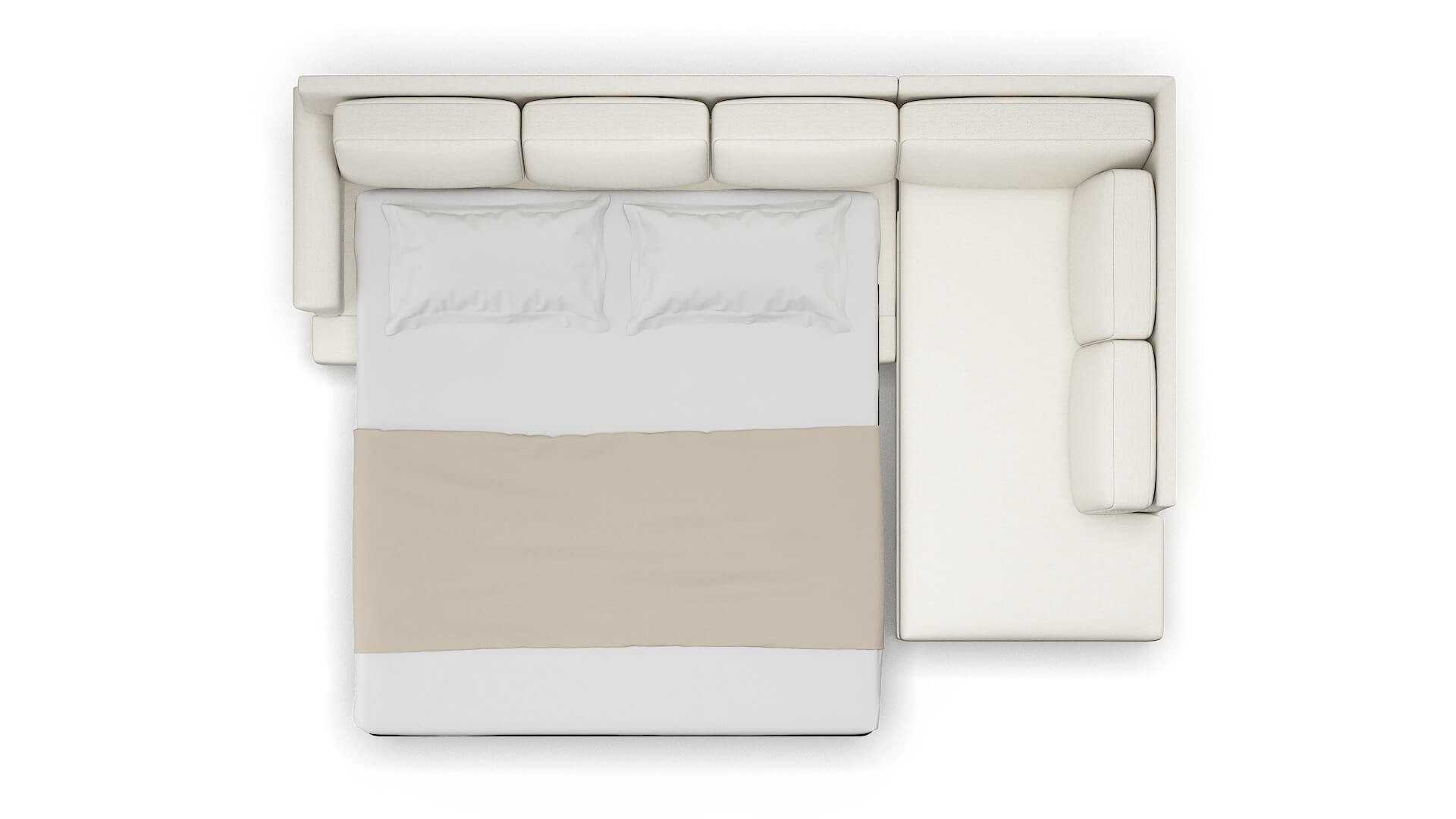 Newyork Catalina Ivory Panel Sleeper Espresso legs 3