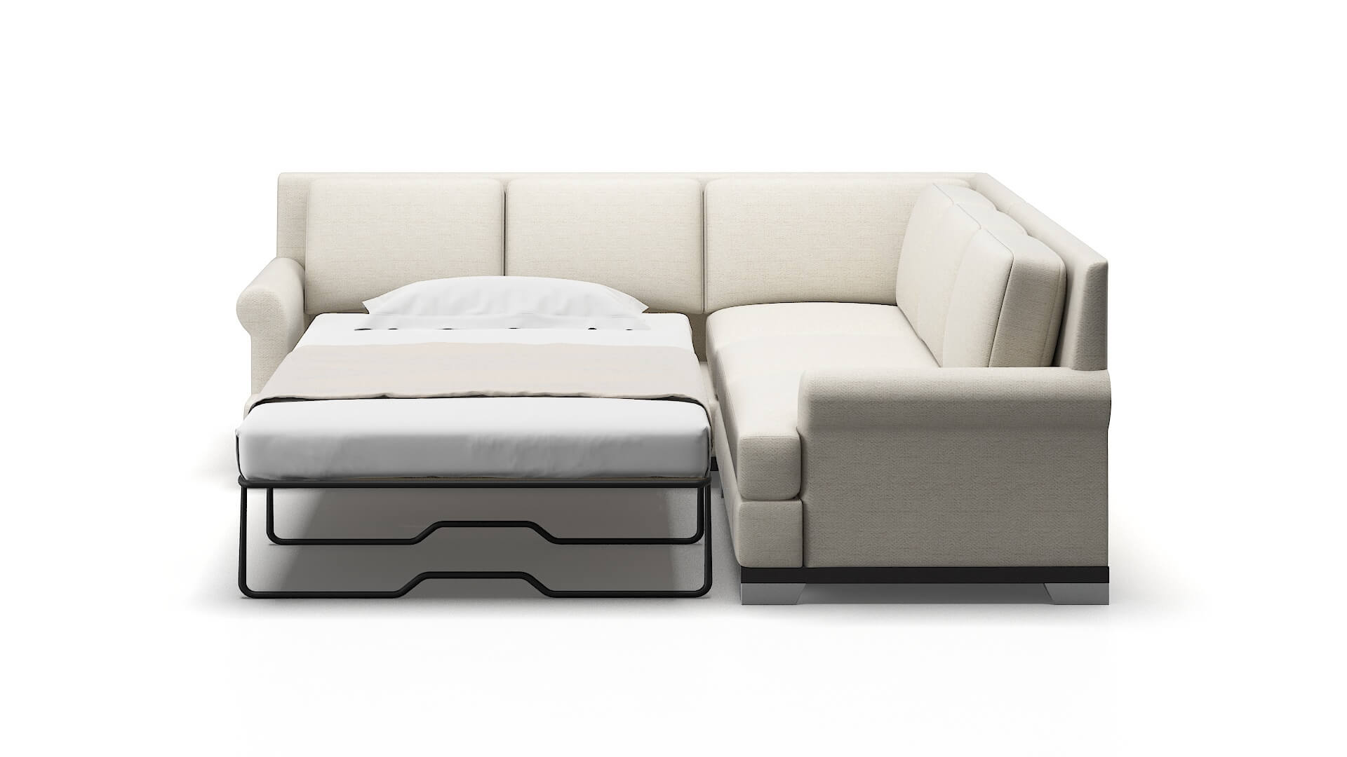 Newyork Catalina Linen Sectional Sleeper Espresso legs 1