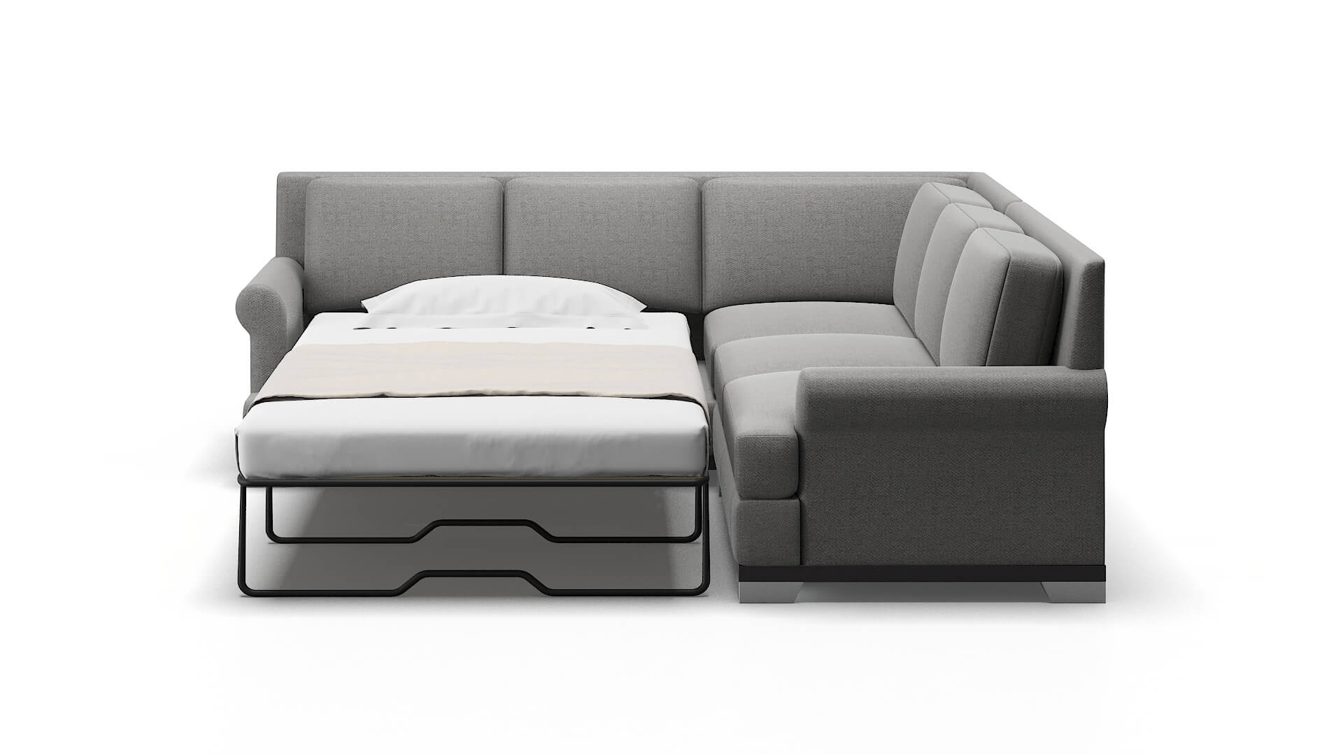 Newyork Catalina Steel Sectional Sleeper Espresso legs 1