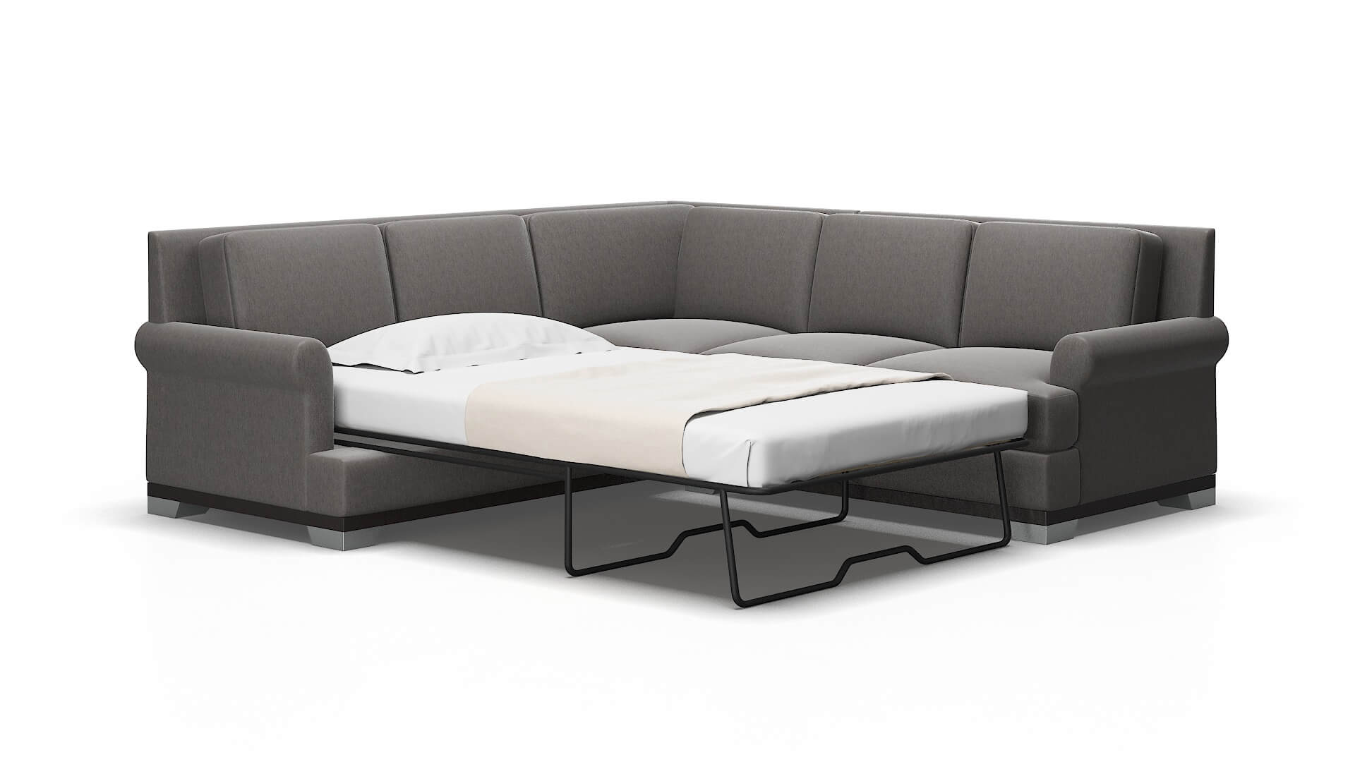 Newyork Cosmo charcoal Sectional sleeper Espresso Legs  2