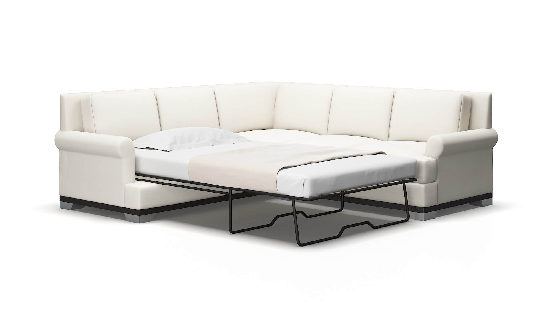 Newyork Cosmo ivory Sectional sleeper Espresso Legs  2