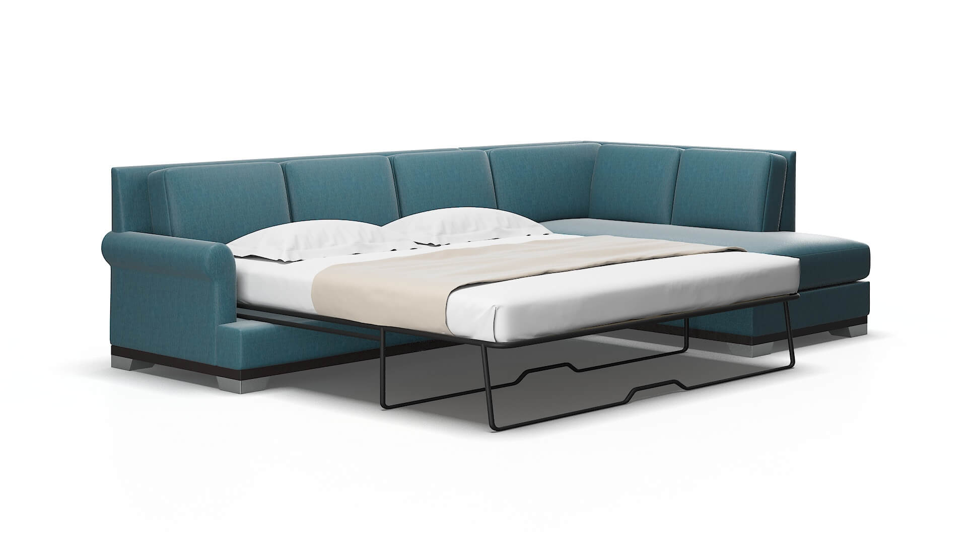 Newyork Cosmo Teal Panel Sleeper espresso legs 2