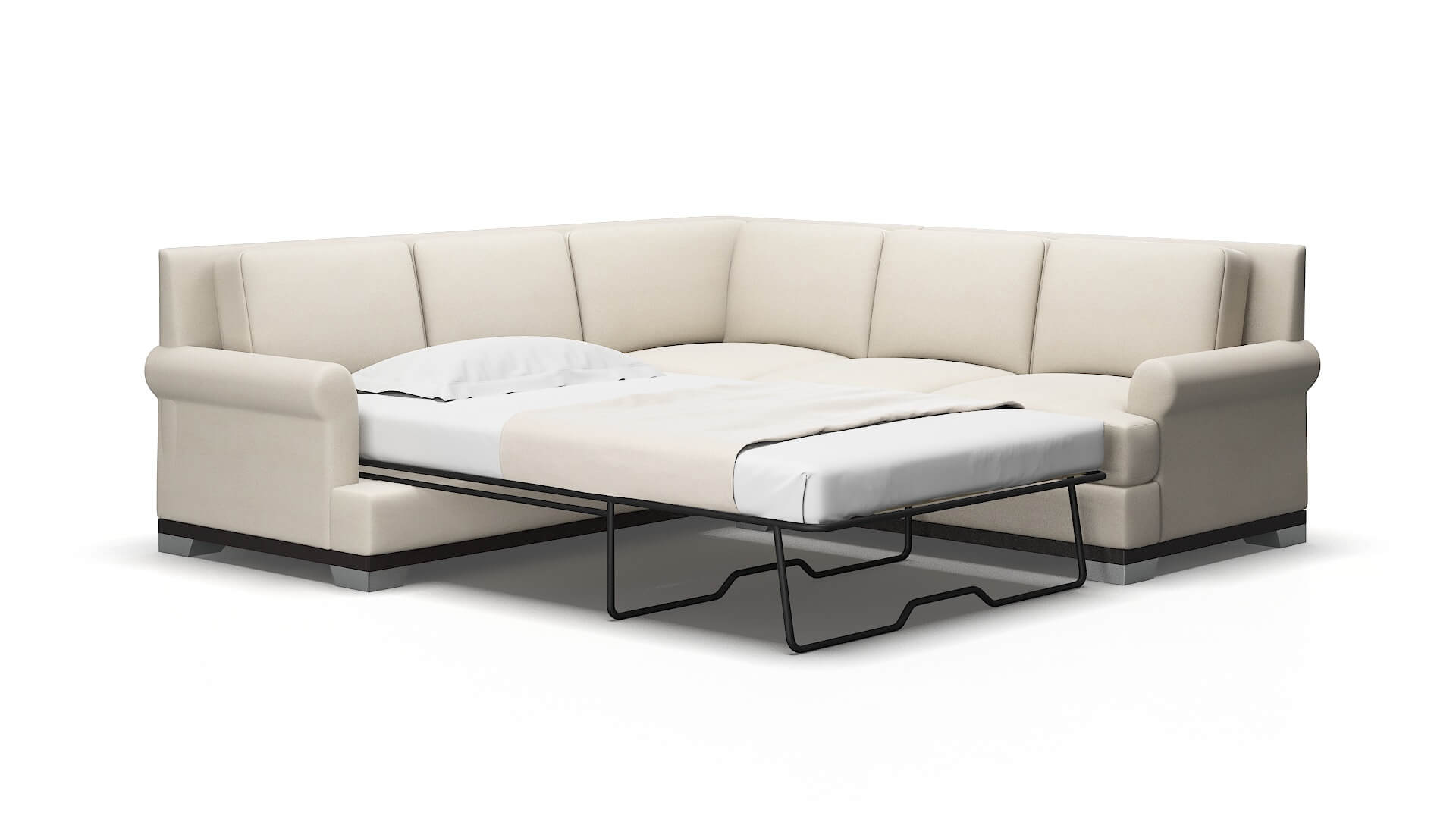 Newyork Dawson sand Sectional sleeper Espresso Legs  2
