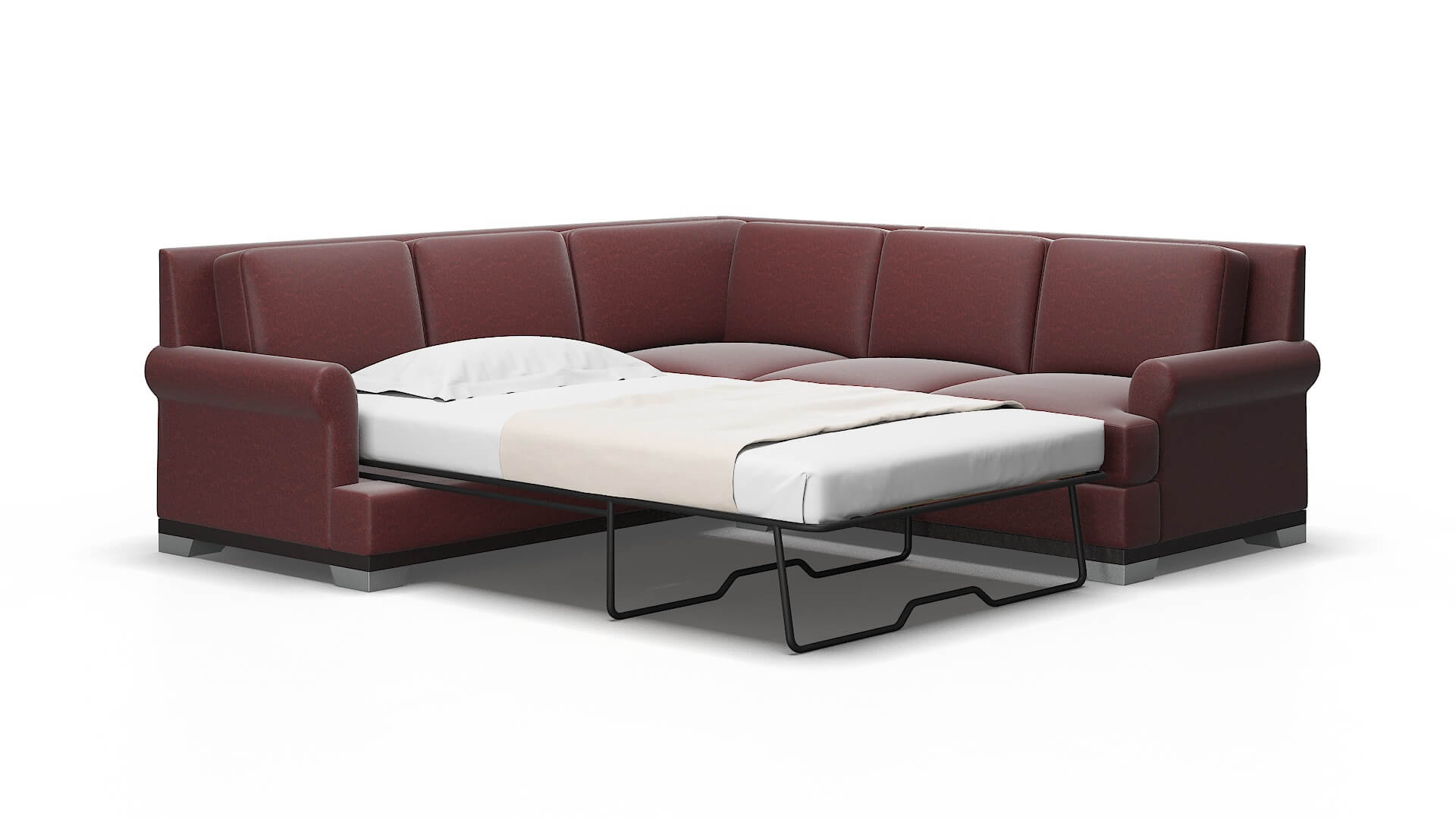 Newyork Derby Berry Sectional Sleeper Espresso legs 2