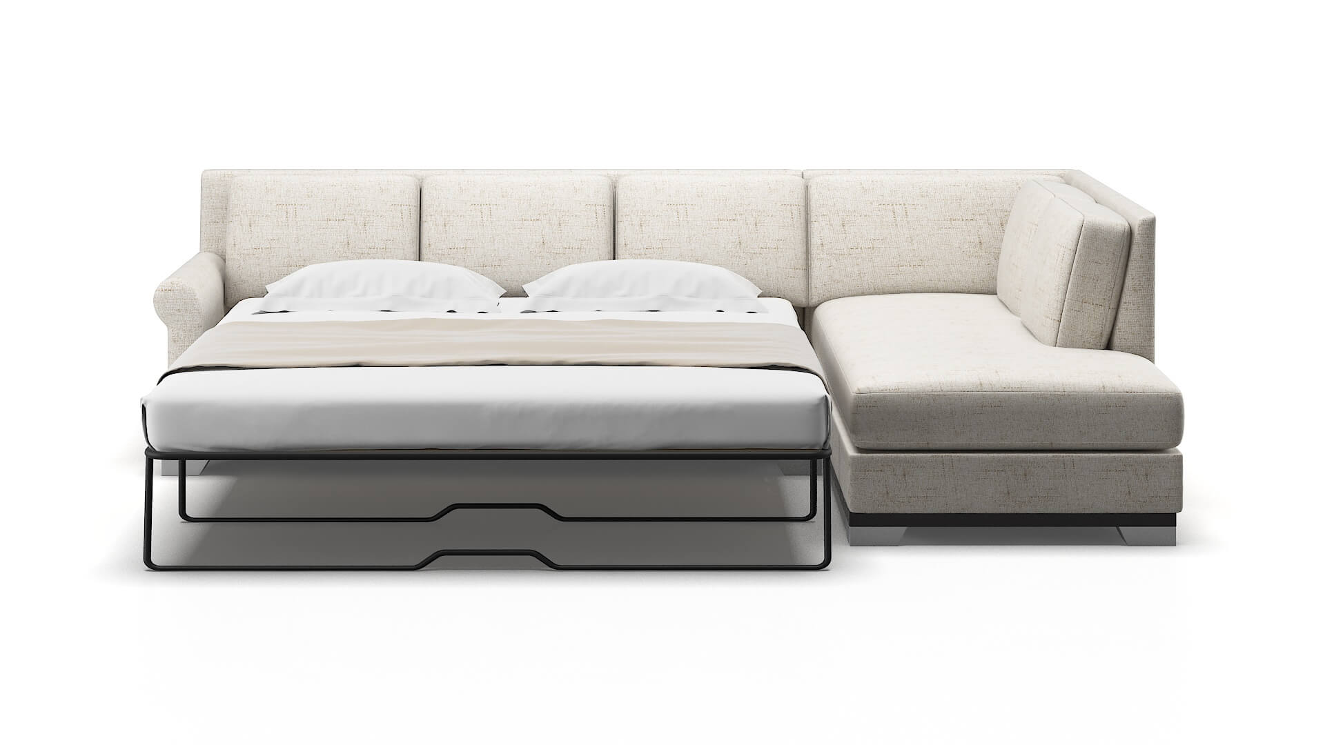 Newyork Derby Taupe Panel Sleeper Espresso legs 1