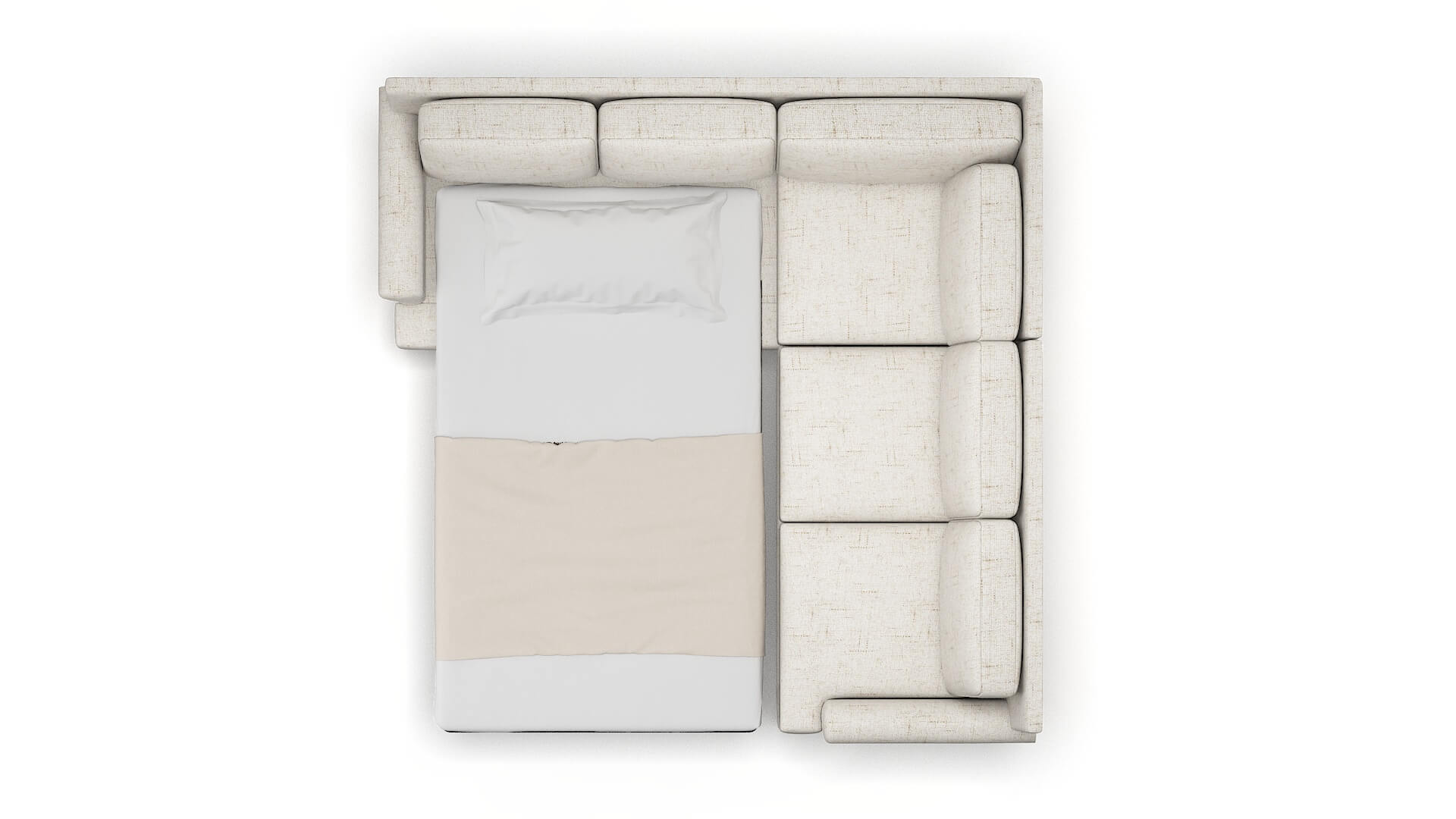 Newyork Derby Taupe Sectional Sleeper Espresso legs 3