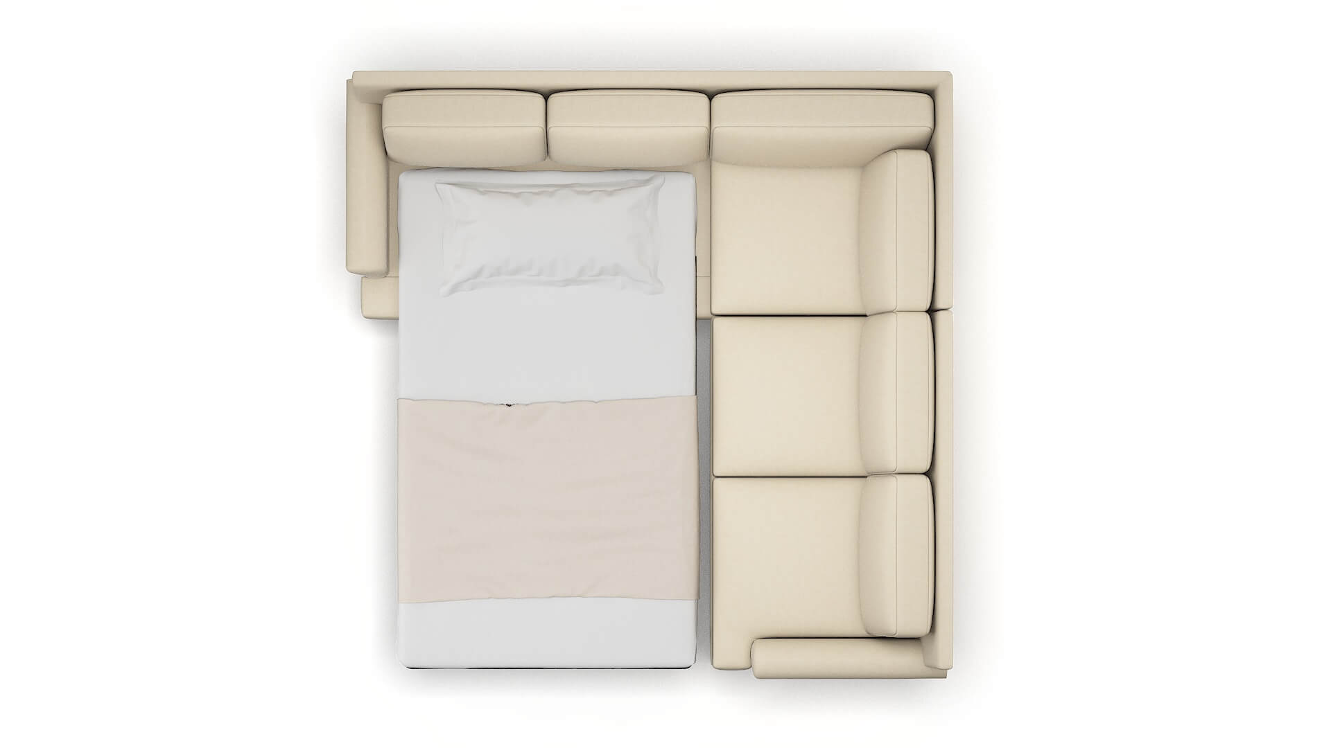 Newyork Dream_d Almond Sectional Sleeper Espresso legs 3