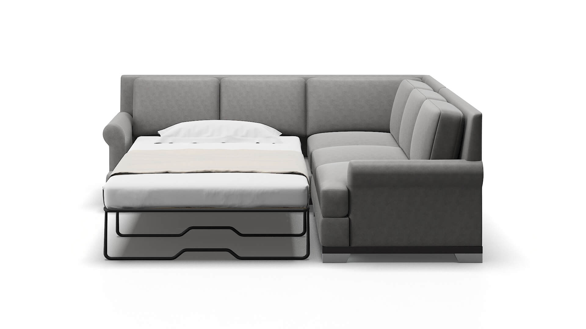 Newyork Dream_d Charcoal Sectional Sleeper Espresso legs 1