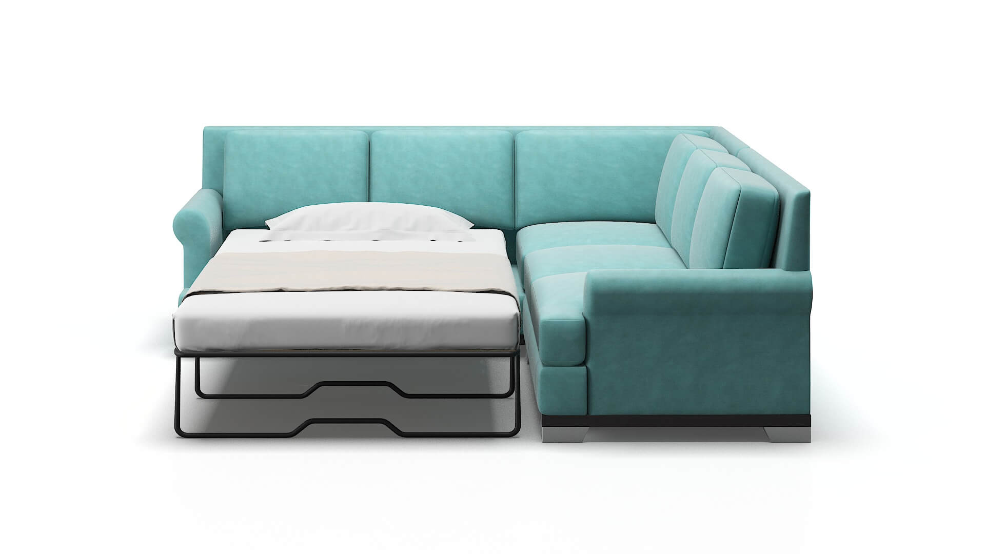 Newyork Dream_d French_blue Sectional Sleeper Espresso legs 1