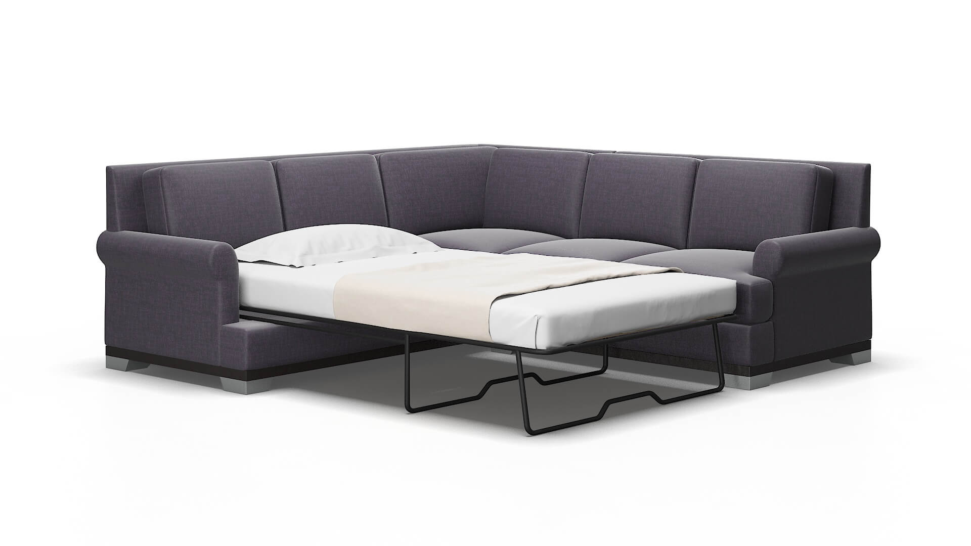 Newyork Durham Ink Sectional Sleeper Espresso legs 2