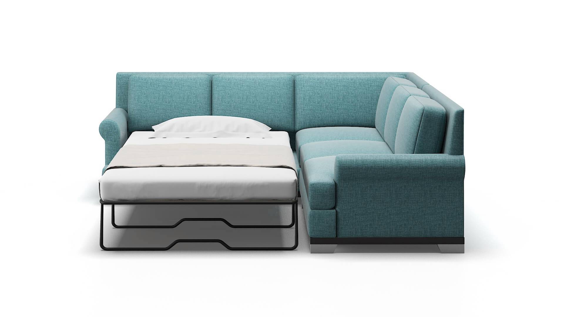 Newyork Elliot Teal Sectional Sleeper Espresso legs 1