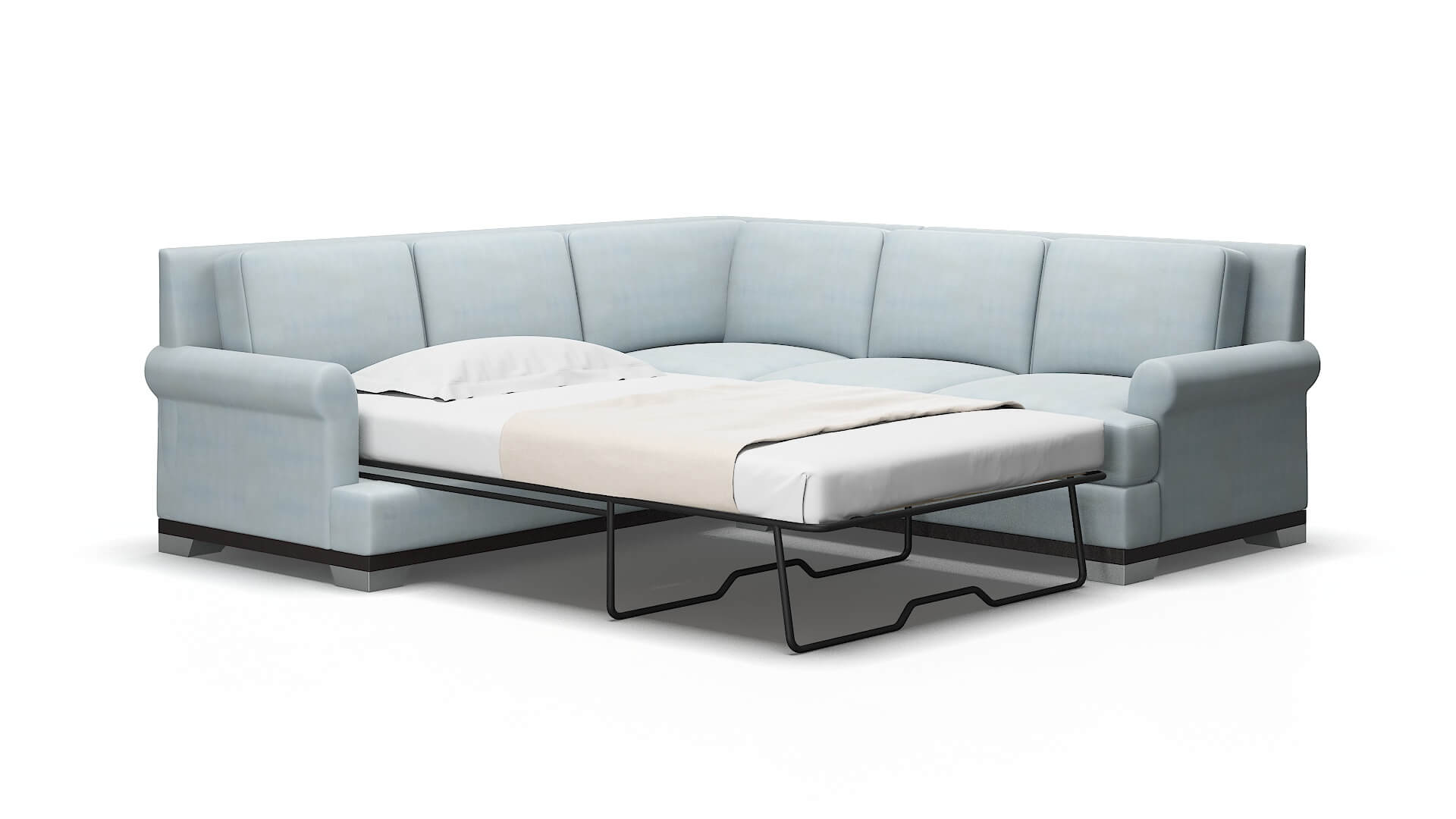 Newyork Hathaway aqua Sectional sleeper Espresso Legs  2