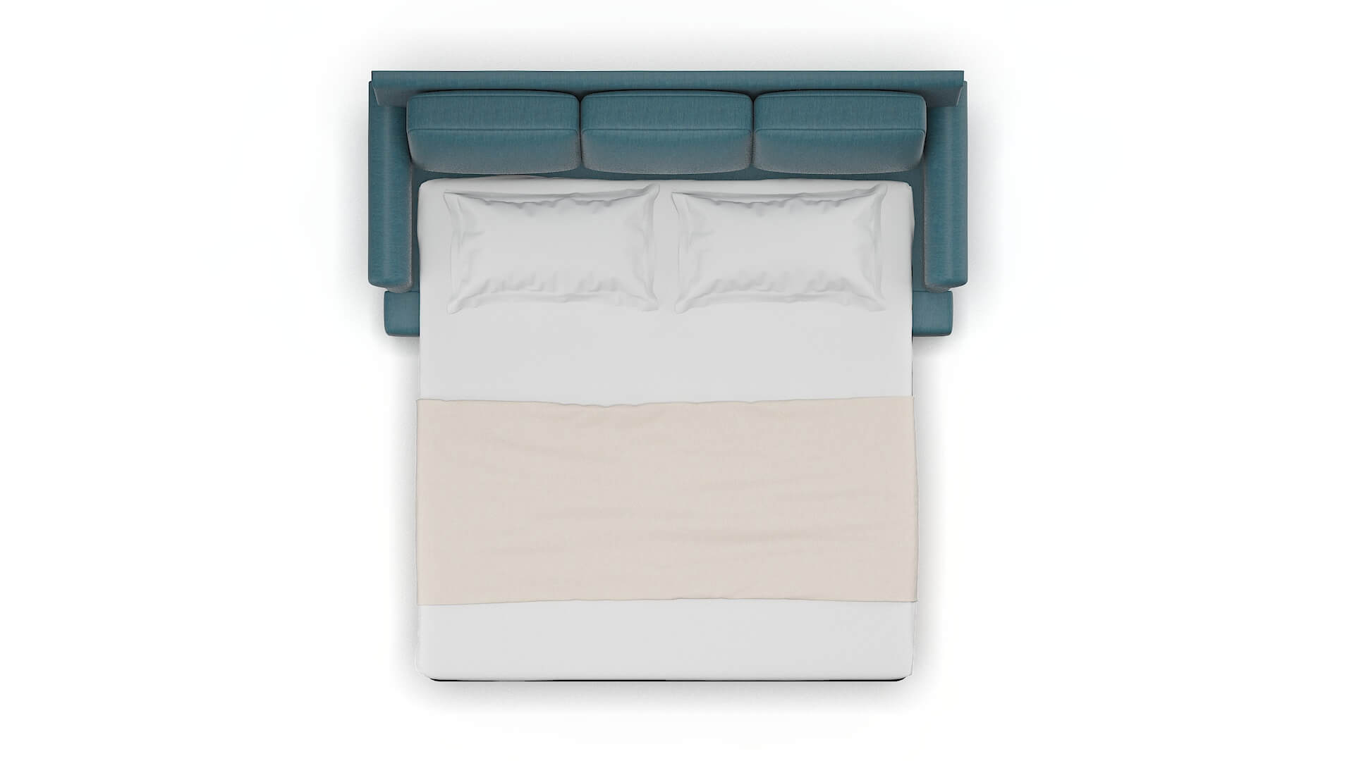 Newyork Hepburn Teal Sofa Sleeper Espresso legs 3