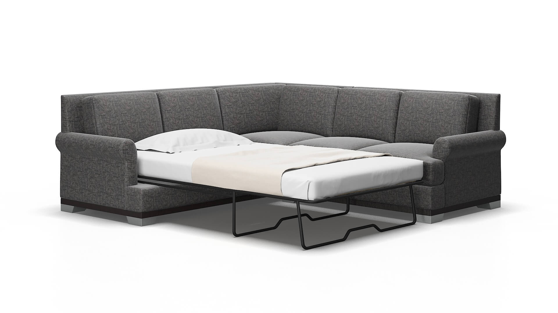 Newyork Insight charcoal Sectional sleeper Espresso Legs  2