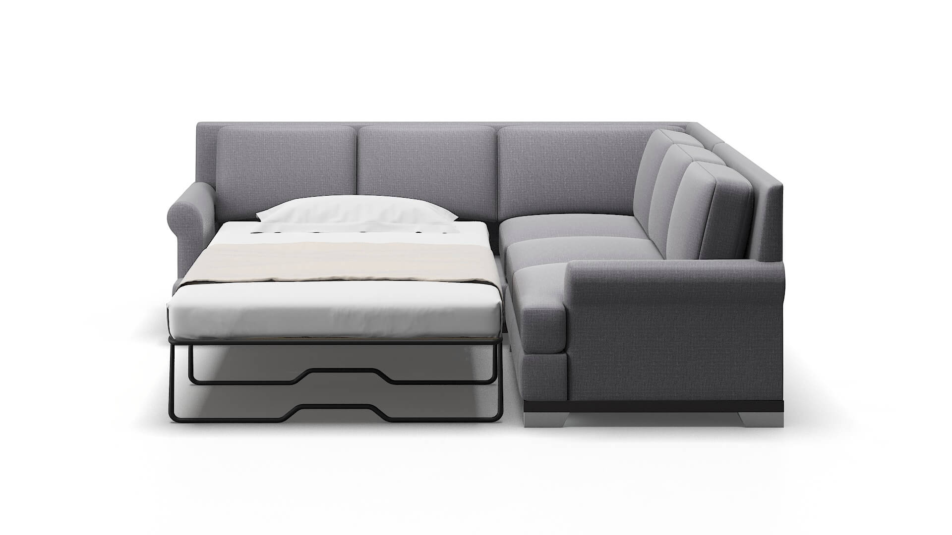 Newyork Insight Denim Sectional Sleeper Espresso legs 1