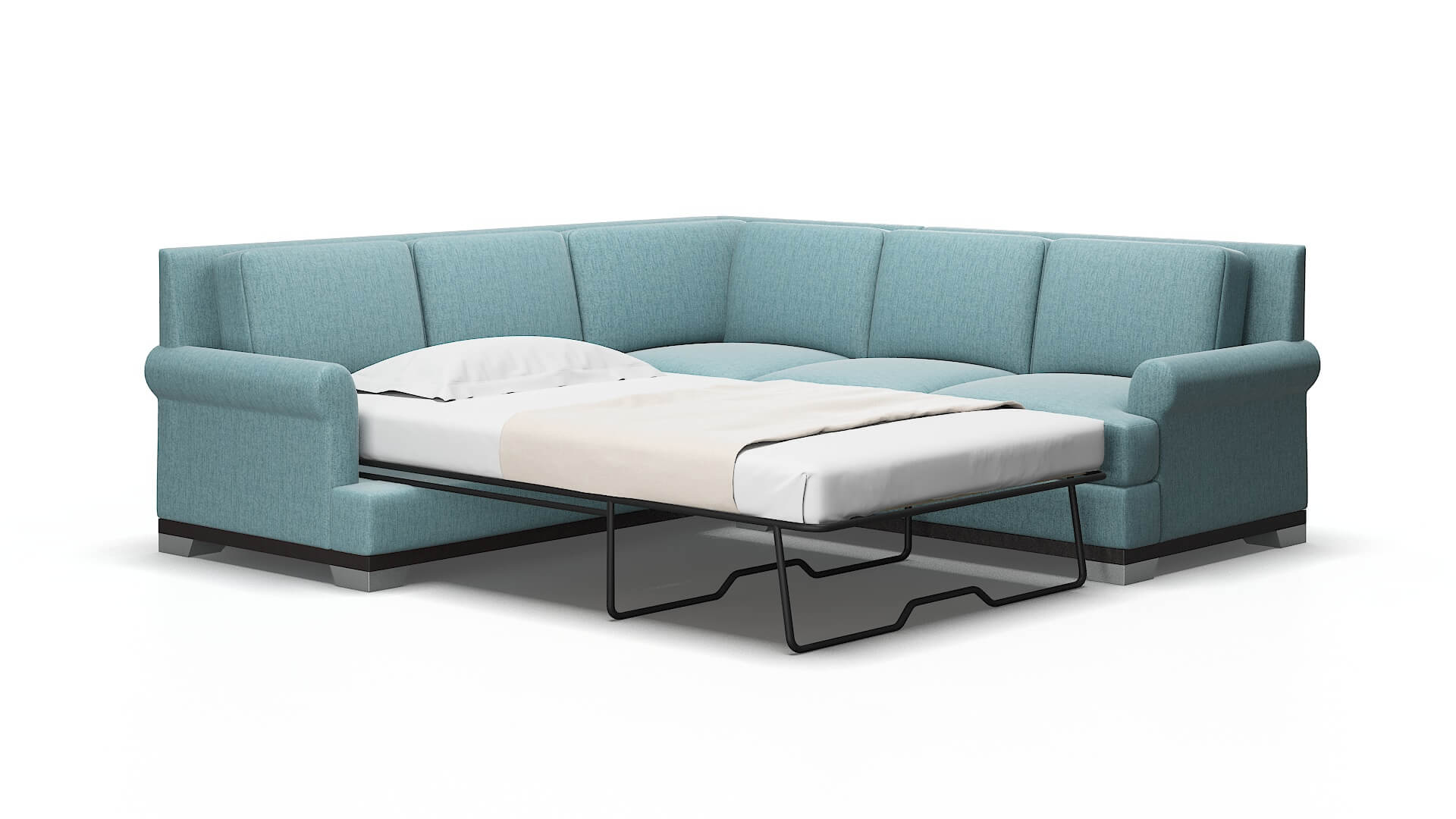 Newyork Insight peacock Sectional sleeper Espresso Legs  2