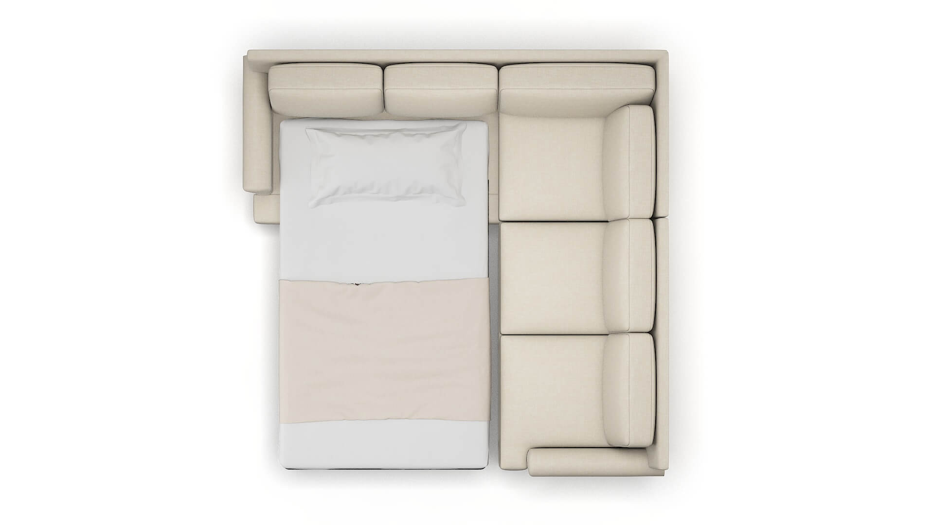 Newyork Keylargo Almond Sectional Sleeper Espresso legs 3