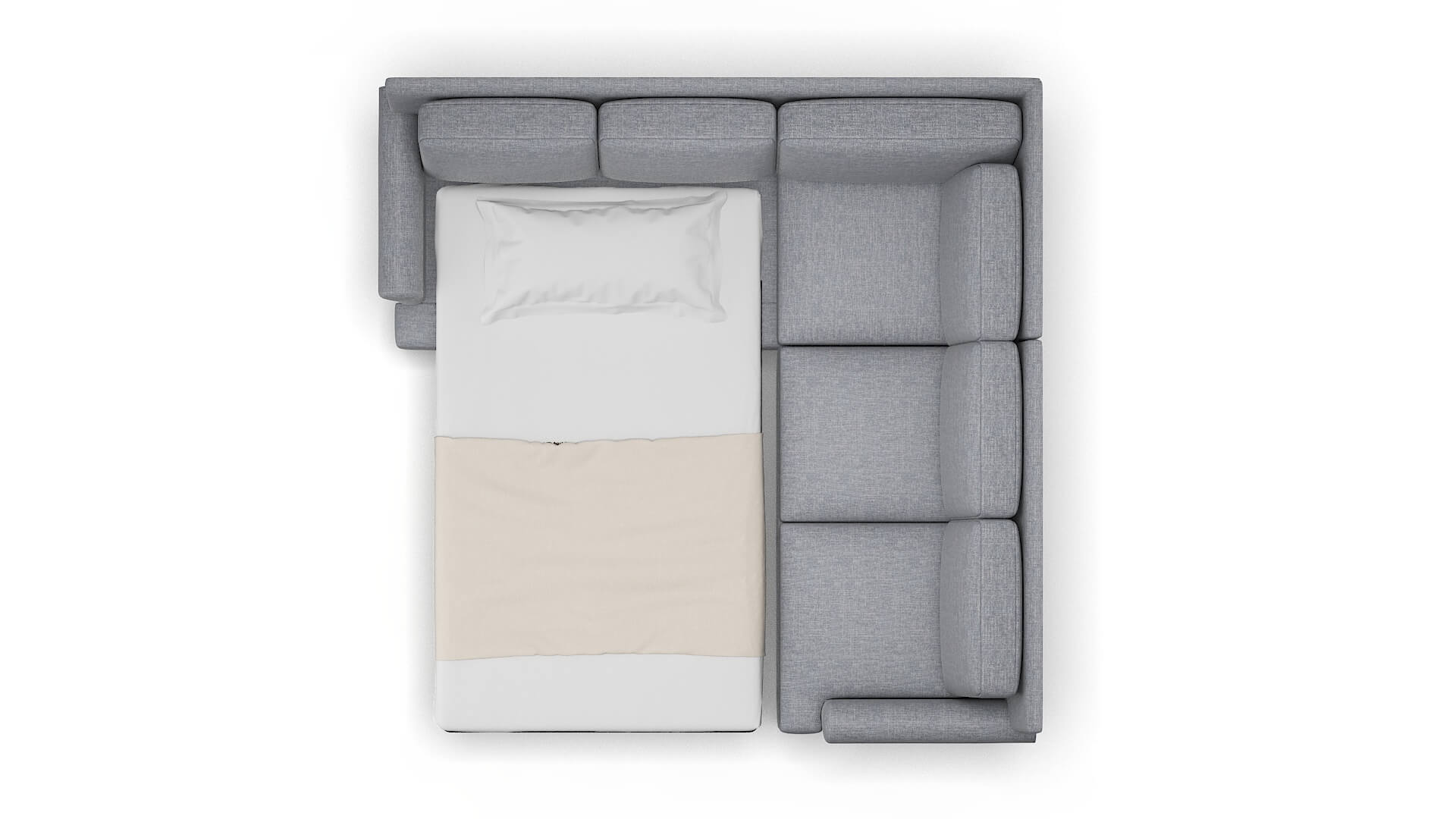 Newyork Keylargo Ash Sectional Sleeper Espresso legs 3