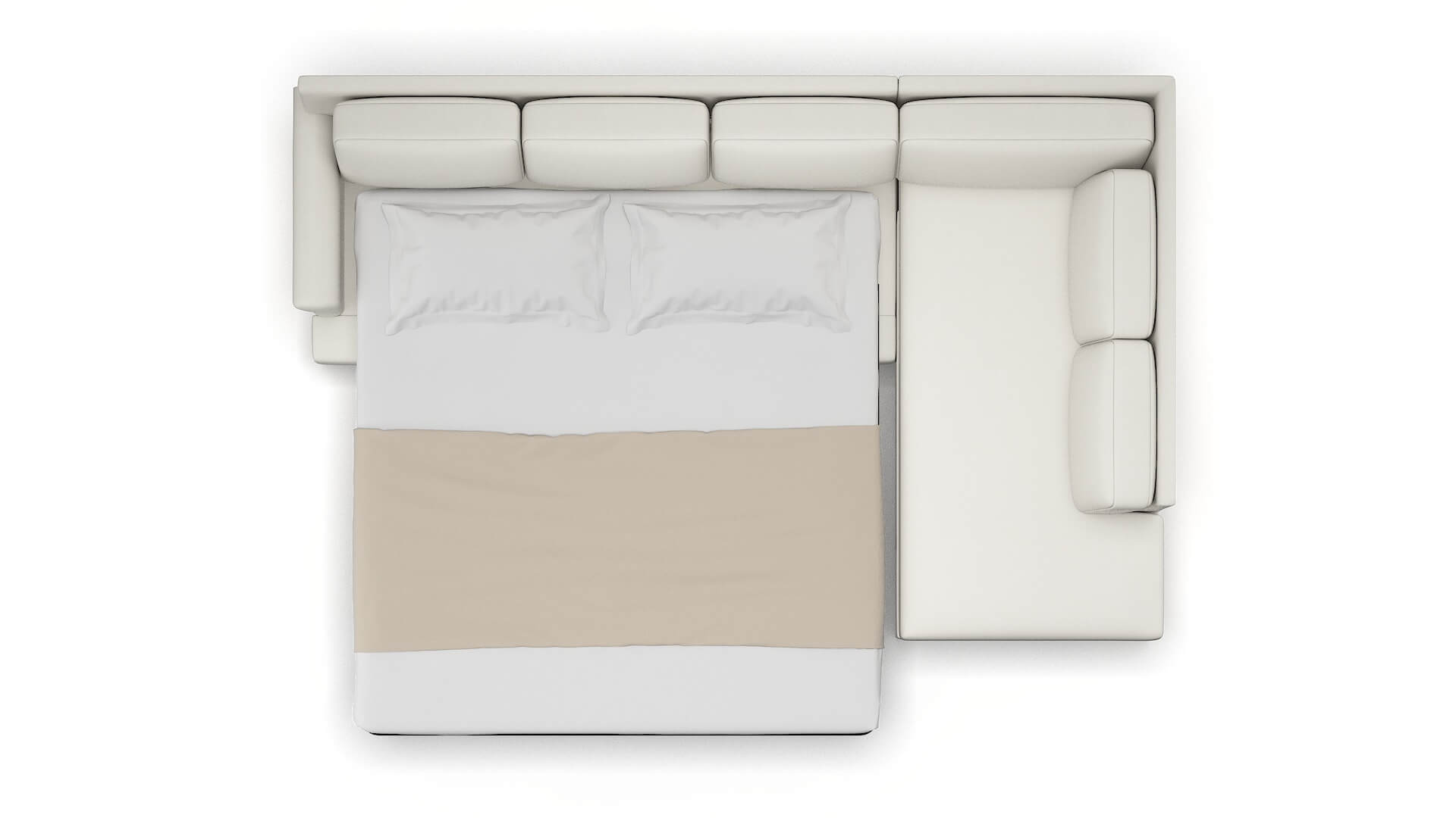 Newyork Keylargo Oatmeal Panel Sleeper Espresso legs 3