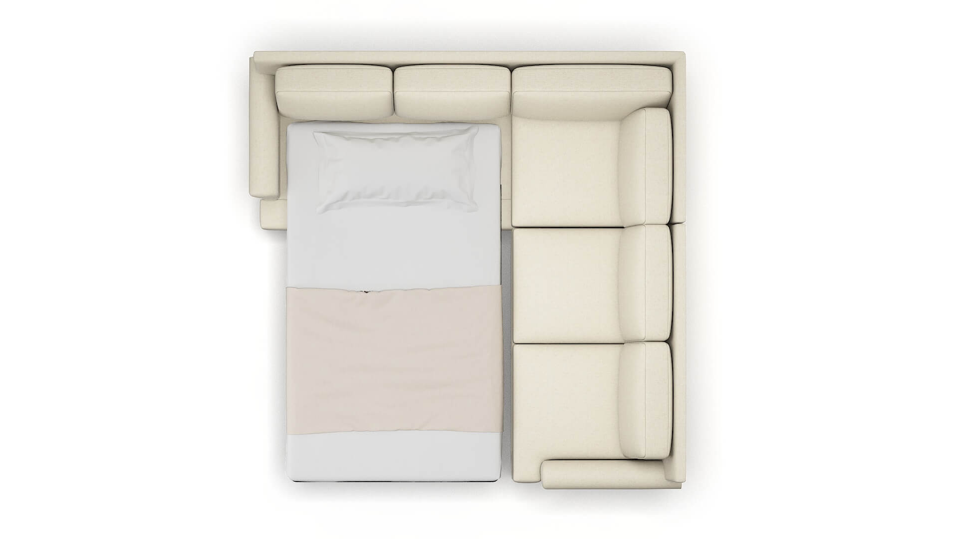 Newyork Lana Sand Sectional Sleeper Espresso legs 3