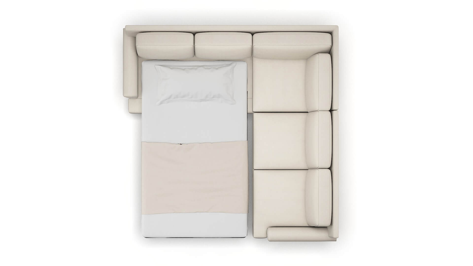 Newyork Malibu Linen Sectional Sleeper Espresso legs 3