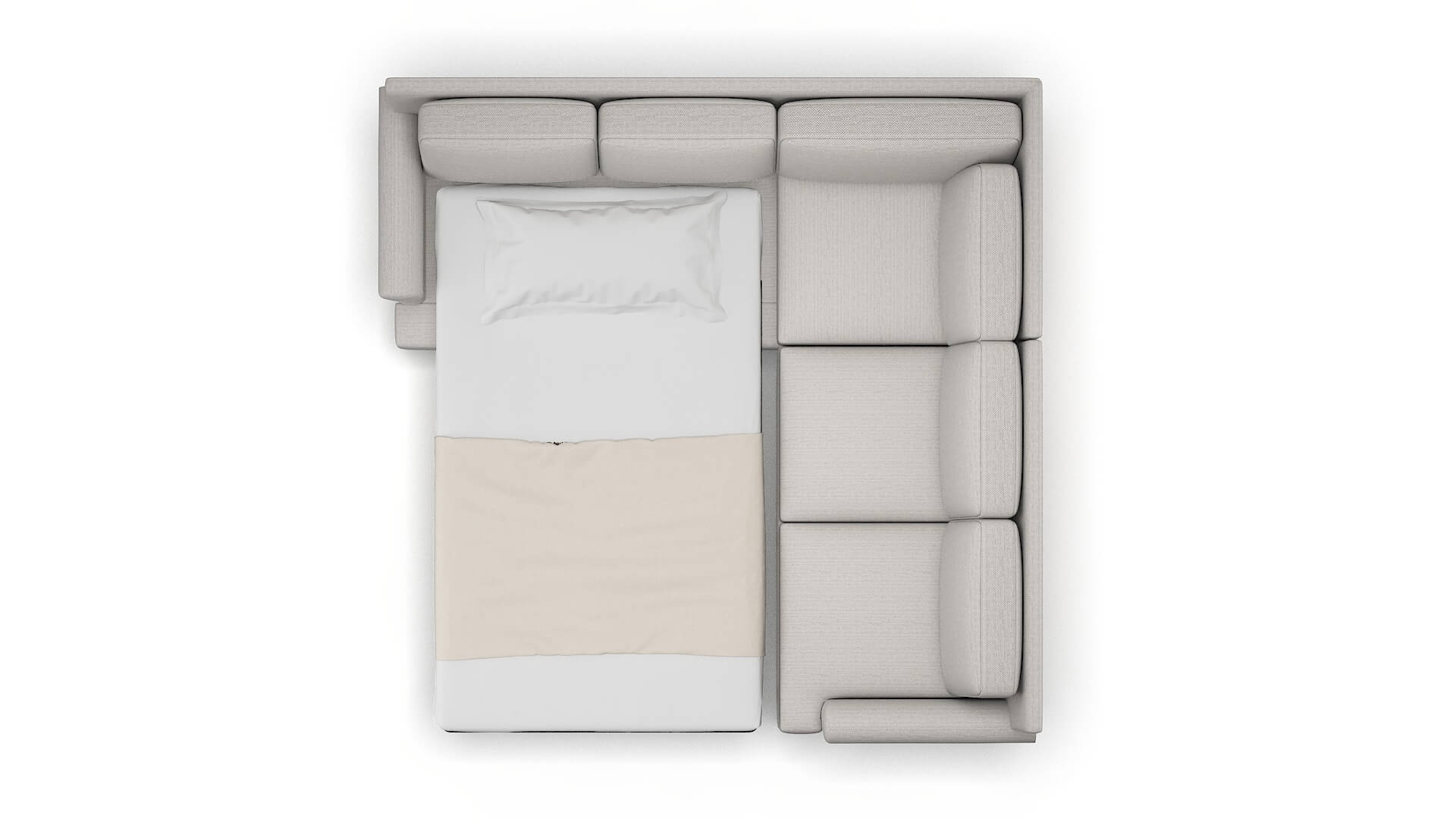 Newyork Naples Ash Sectional Sleeper Espresso legs 3