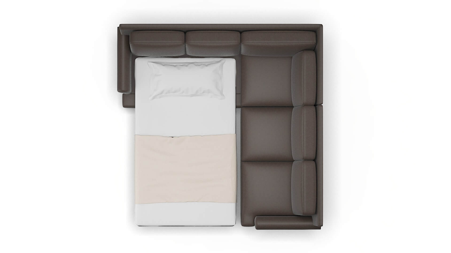 Newyork Naples Graphite Sectional Sleeper Espresso legs 3