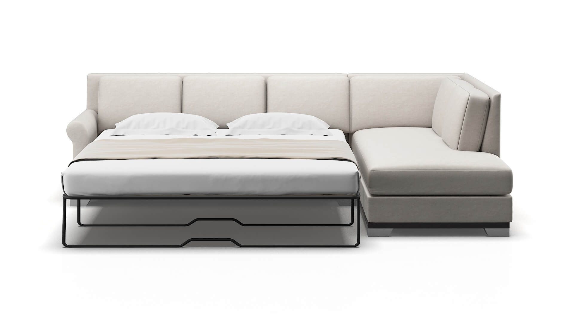 Newyork Noble Grey Panel Sleeper Espresso legs 1